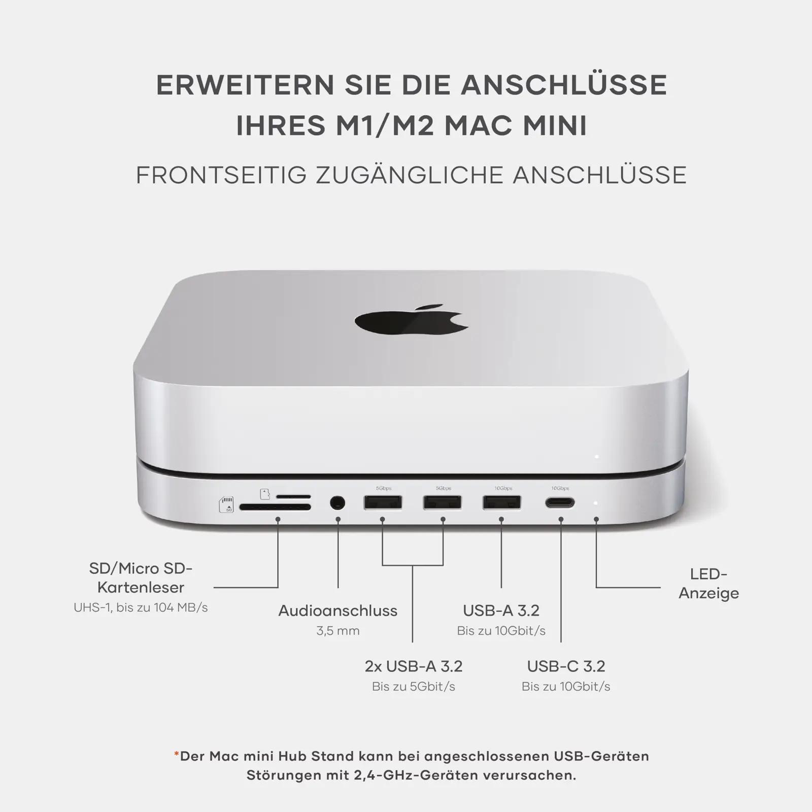 SATECHI elegantne Mac mini hub ja SSD-korpus — alumiiniumist – pakend ja tarvikud