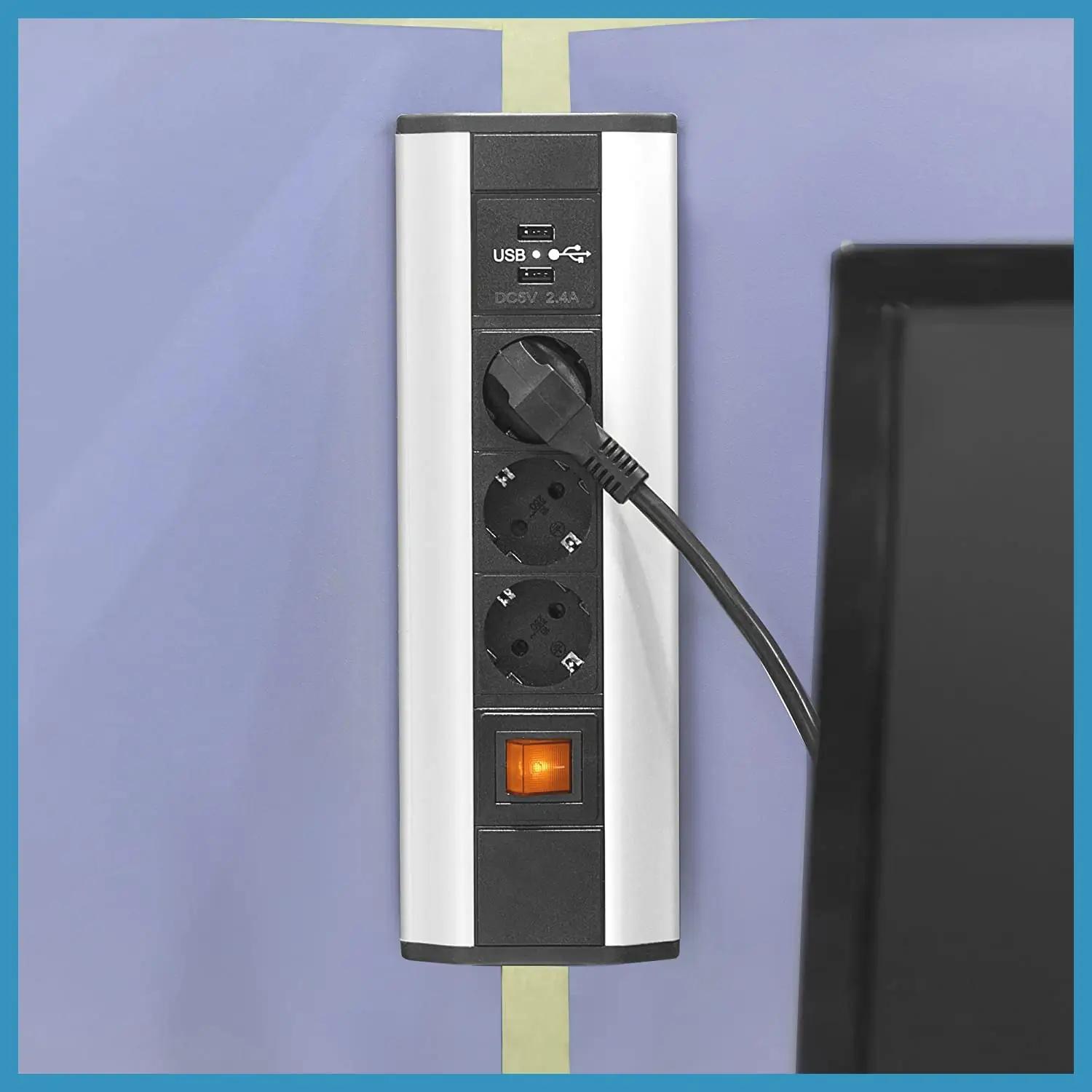 Elbe Inno alumiiniumist nurgapistik 3x + 2 USB ja lüliti – pilt 7