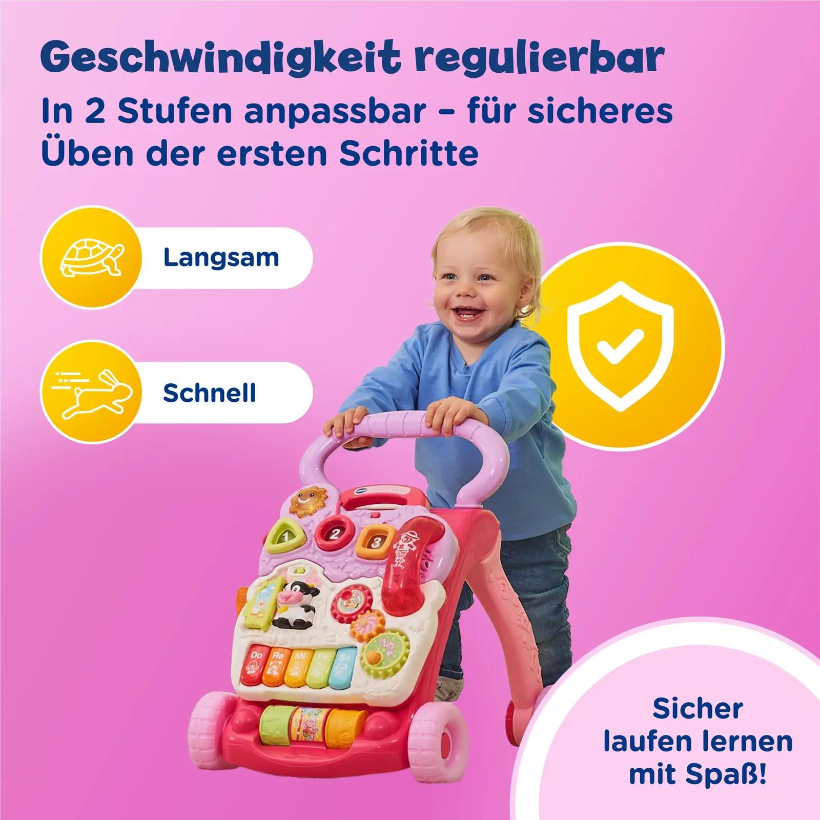 VTech Baby interaktiivne käimistugi roosa — mängu ja õppimise – pakend ja tarvikud