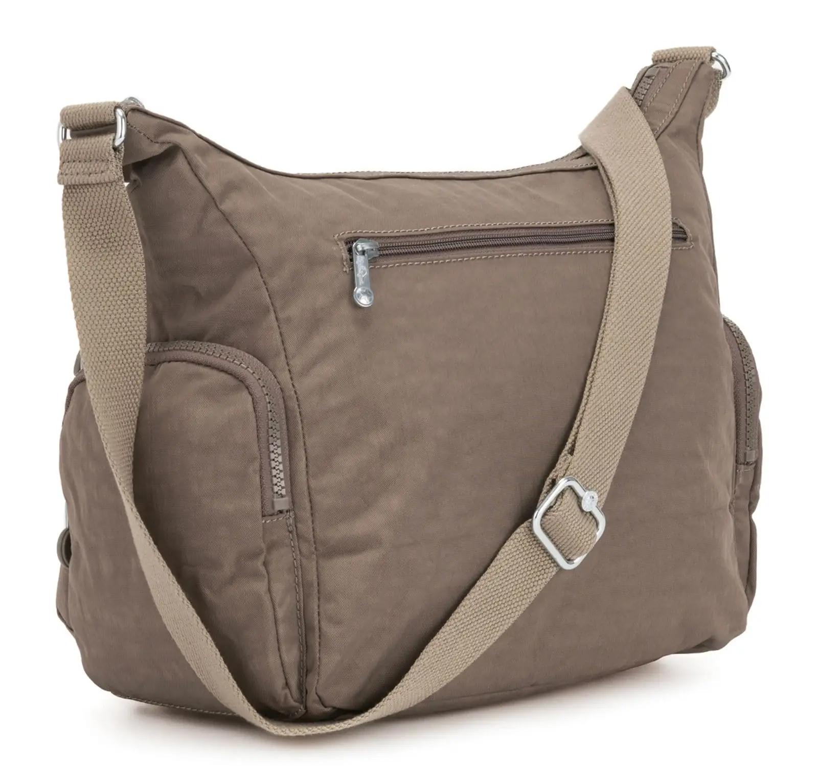 Kipling kerge lycra õlakott True Beige – stiilne igapäevaks – pakend ja tarvikud
