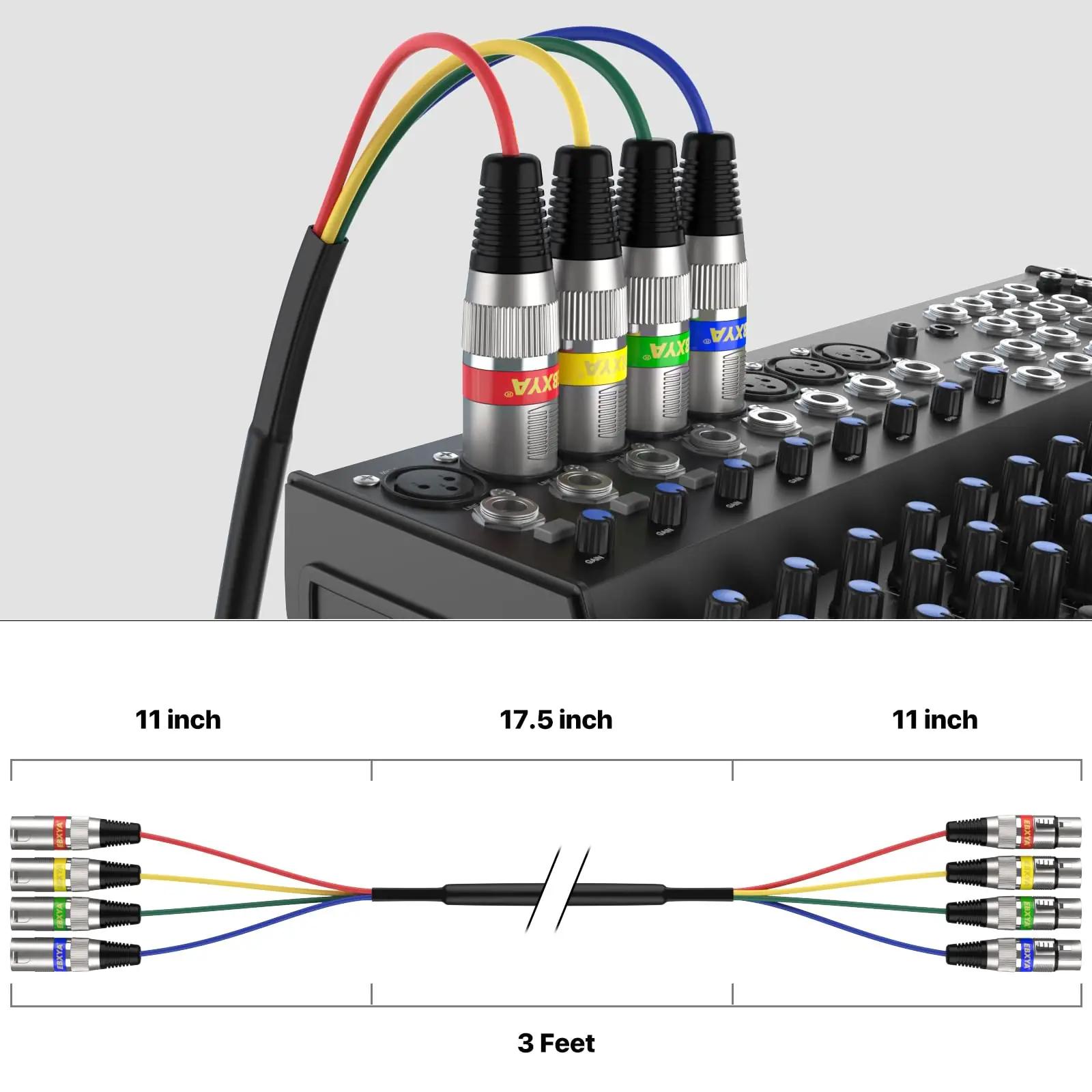 EBXYA mitmevärviline 4-kanaliline XLR-kabel — professionaalsele – pilt 6