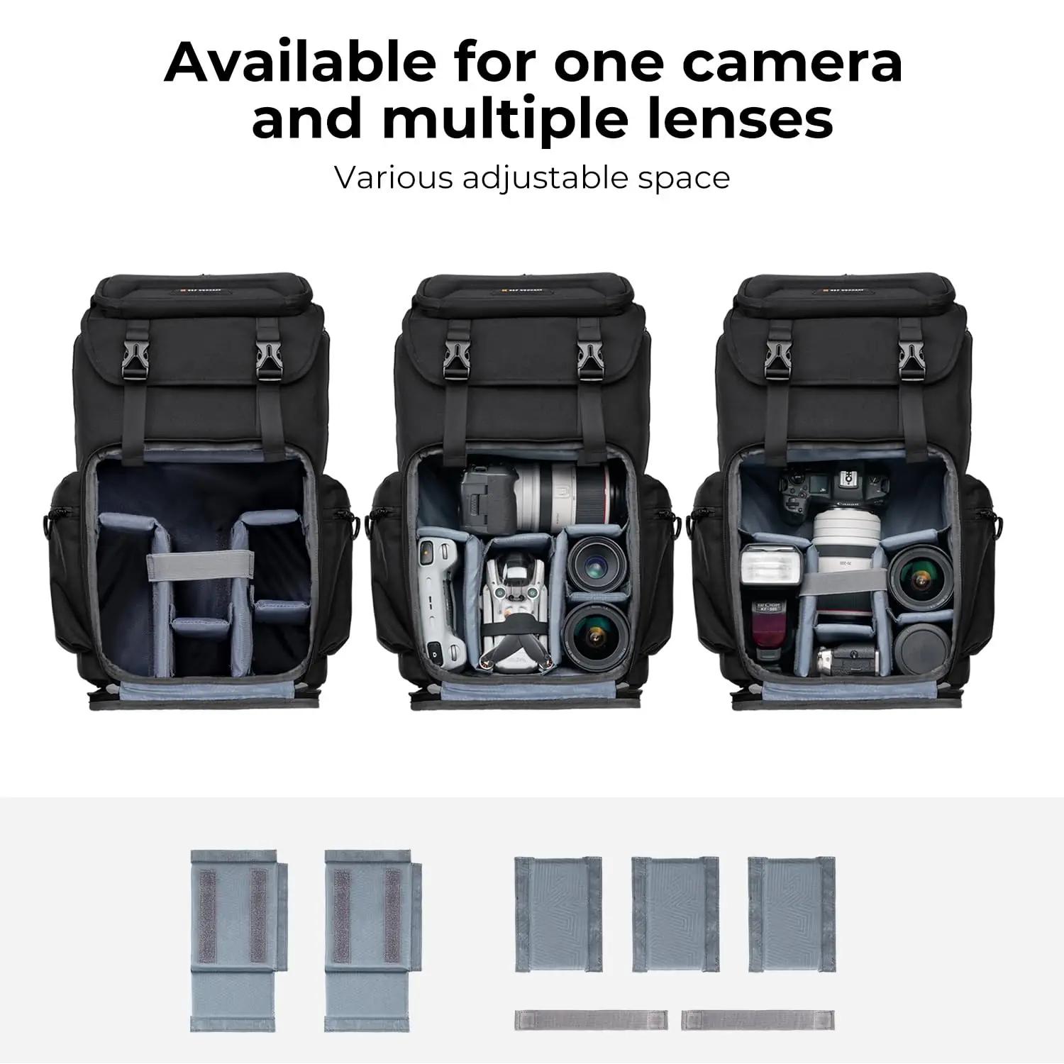 K&F CONCEPT KF13.098V6 korpused ja kotid – detailne lähivaade