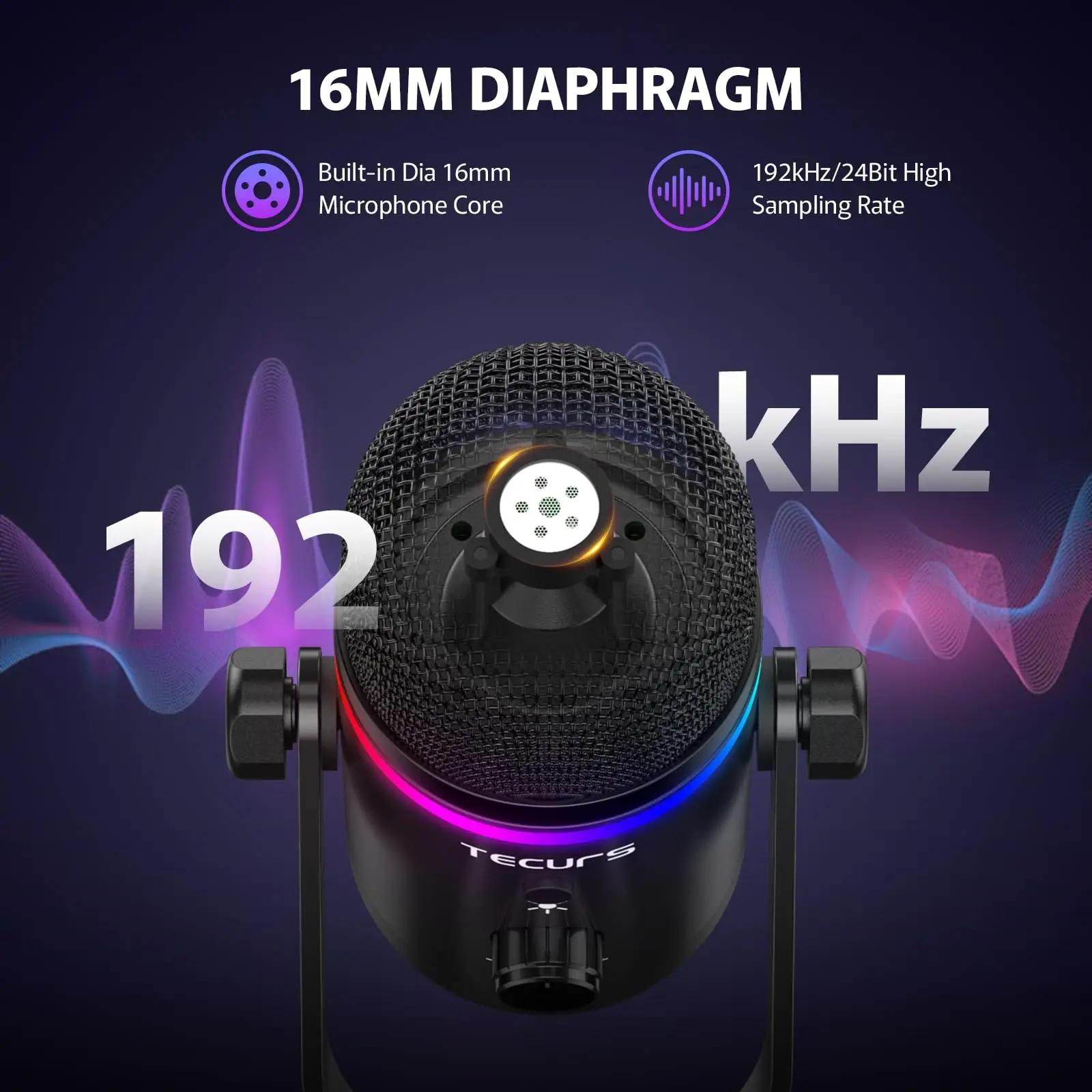 TECURS must plastikust USB-mikrofon sobib streamingule – pilt 8