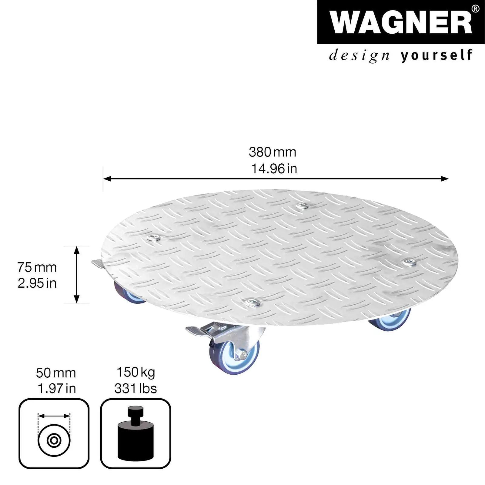 WAGNER alumiiniumist taimealus Ø38 cm — kerge ja vastupidav – pakend ja tarvikud