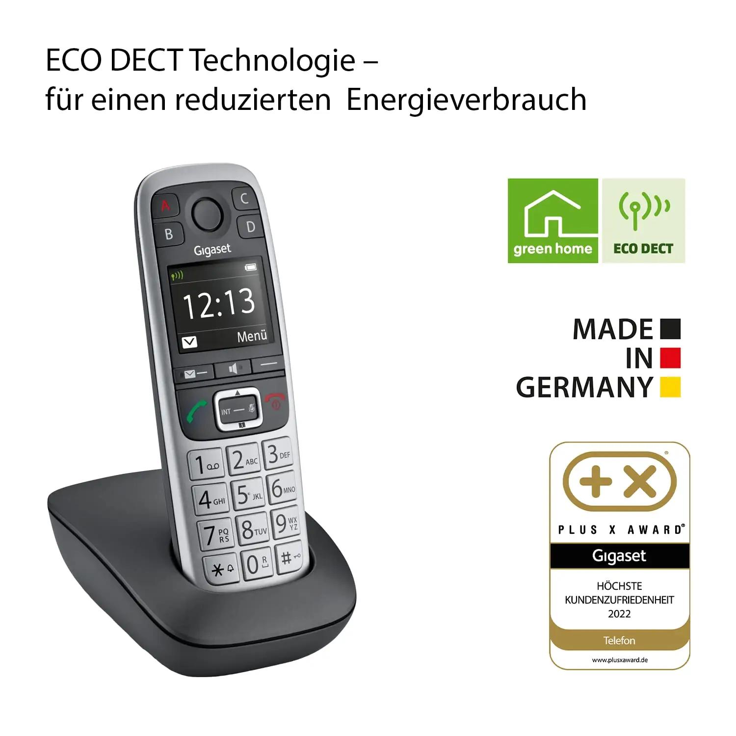 Gigaset hõbedane suuretafline DECT-telefon eakatele – lisavaade