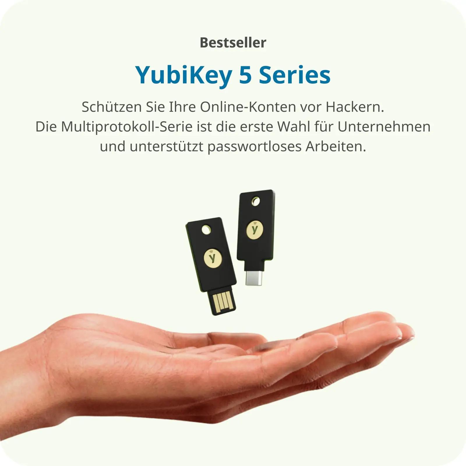 Yubico turvaline USB‑C võtmehoidja — kompaktne polykarbonaat – detailne vaade