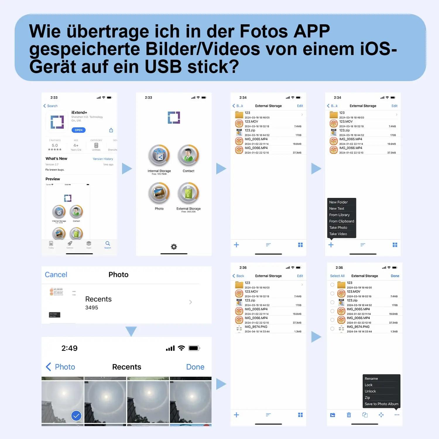 Vackiit roosa 256GB USB-Stick iPhone’i ja iPadiga ühilduv – pilt 8