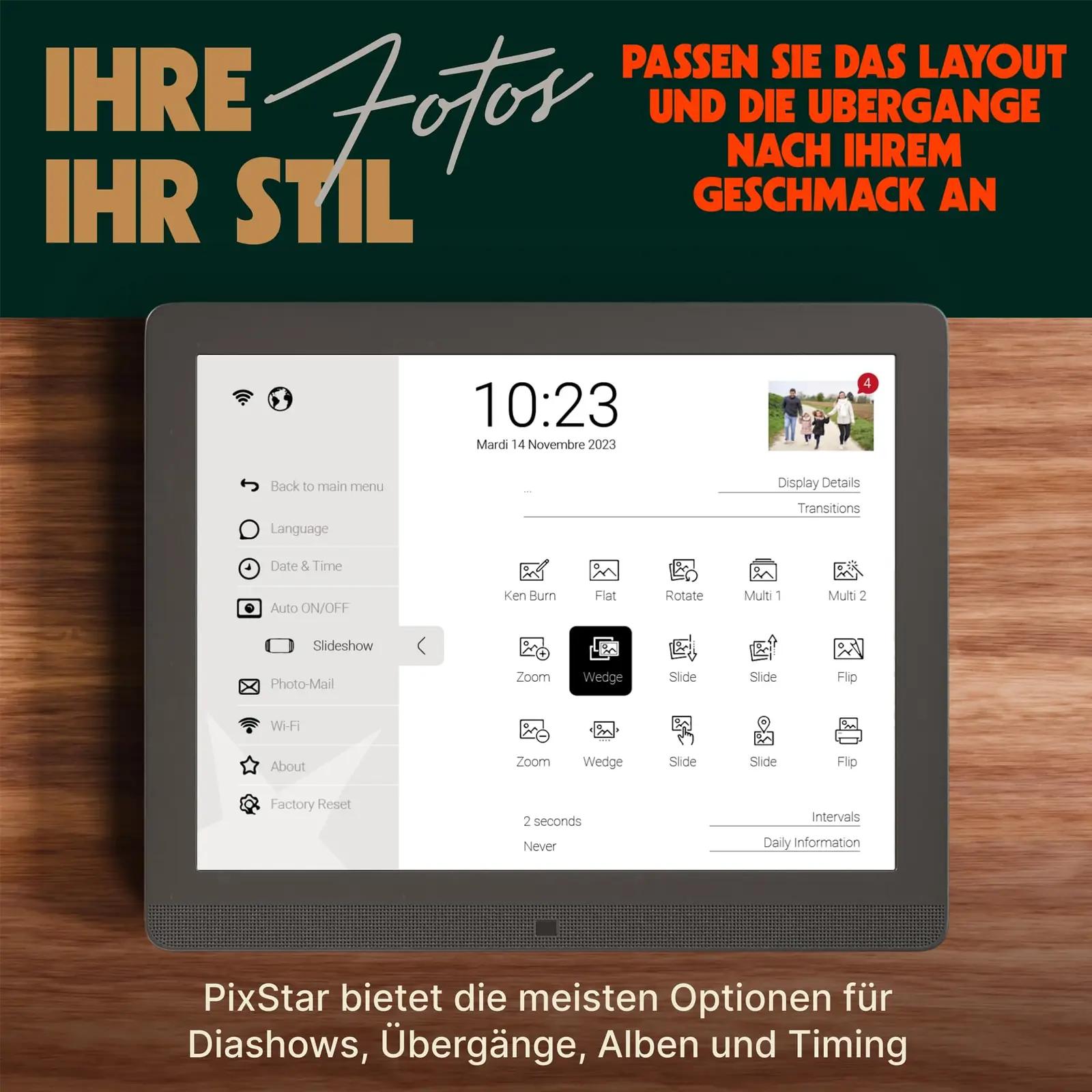 Pix Star nutikas 15″ digitaalraam matt-ekraaniga — kingiidee – pilt 8