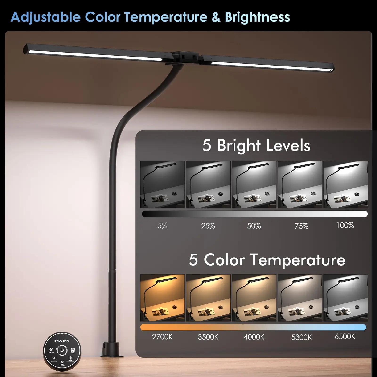 EYOCEAN stiilne alumiiniumlaudlamp 80 cm – silmade kaitse – lisavaade