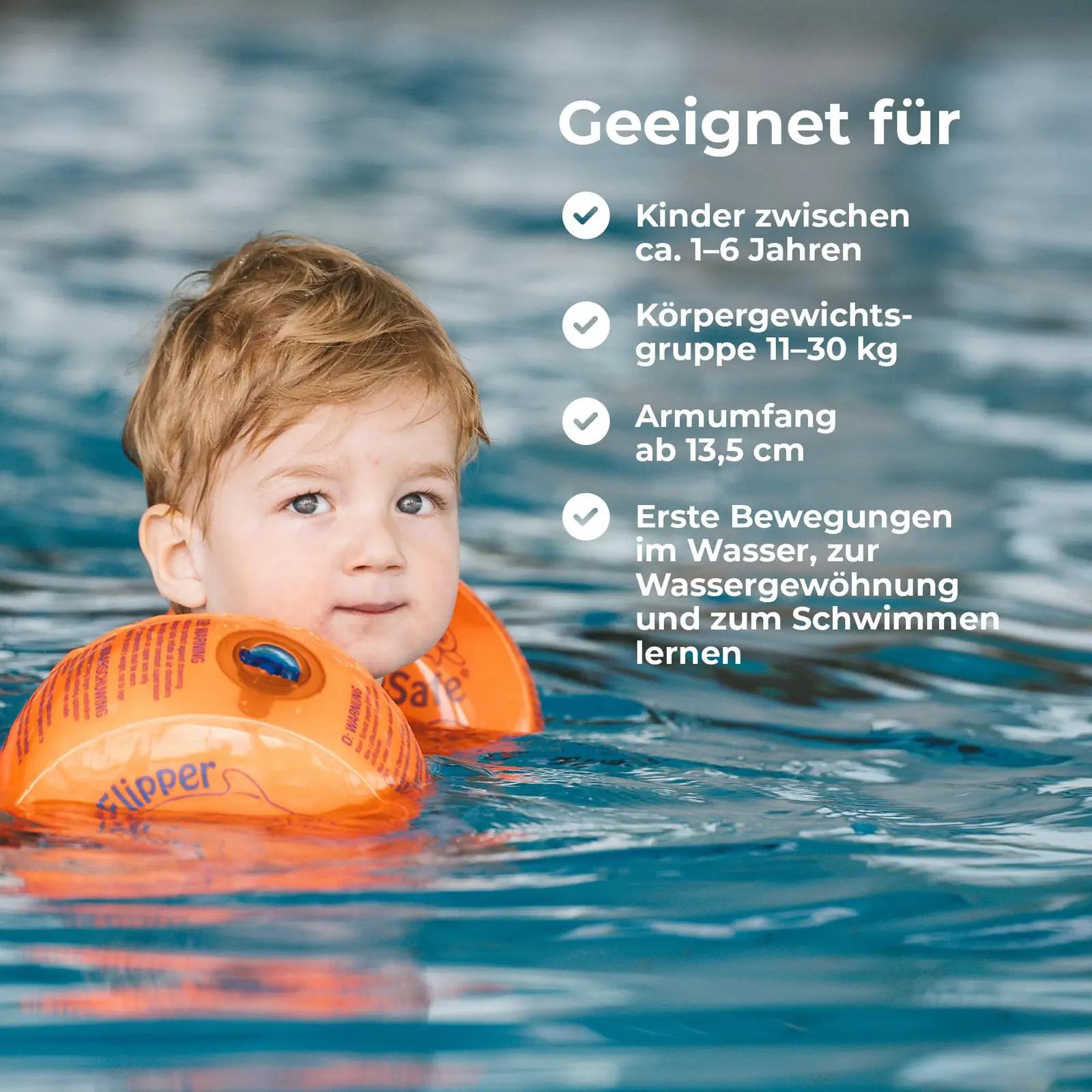 Flipper SwimSafe beebide ujumisrõngad — turvaline õppimine – pakend ja tarvikud