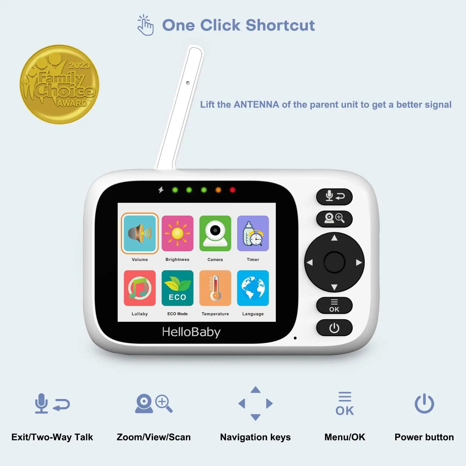 HelloBaby beebimonitor kaameraga — 3,2″ IPS – detailne vaade