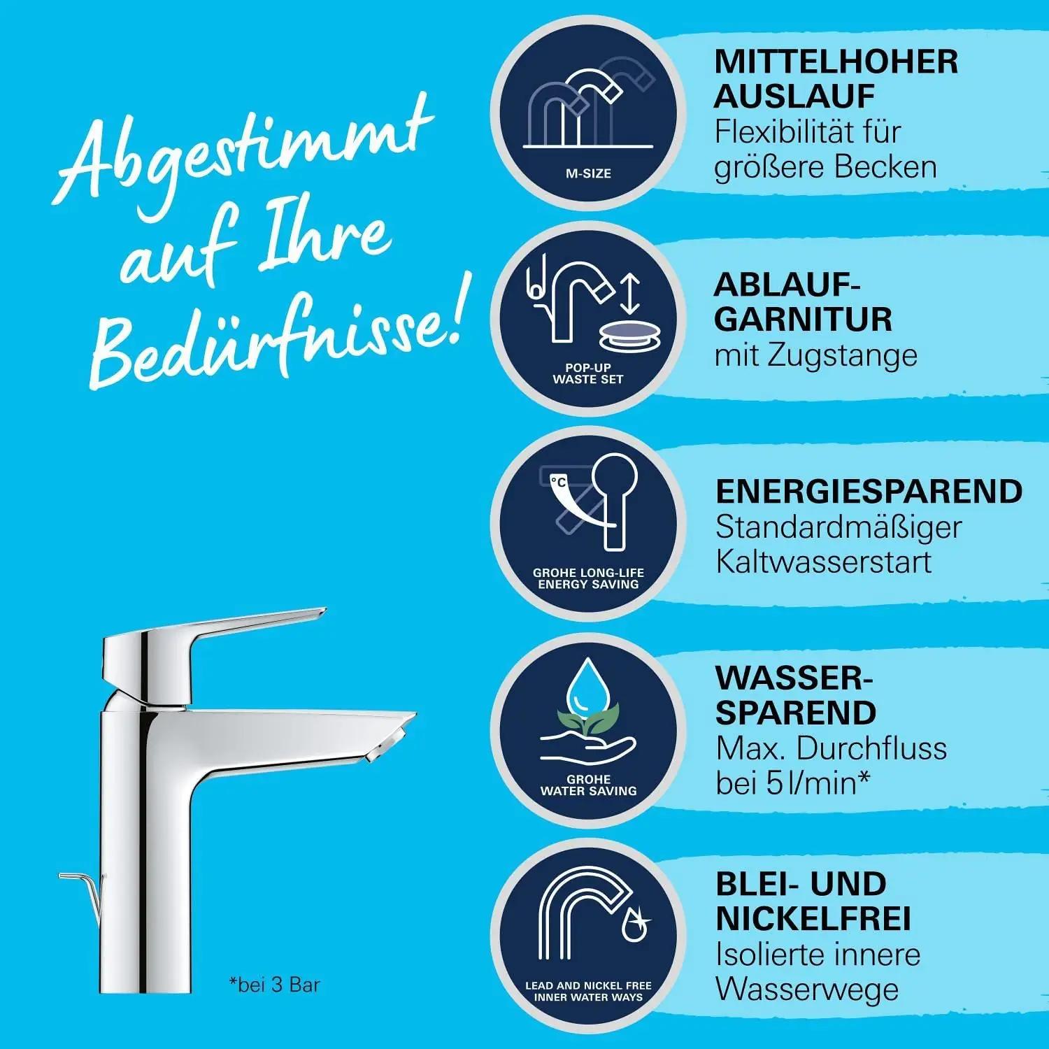 GROHE Start kroomitud vannitoa segisti — veesäästlik valik – kasutusnäide