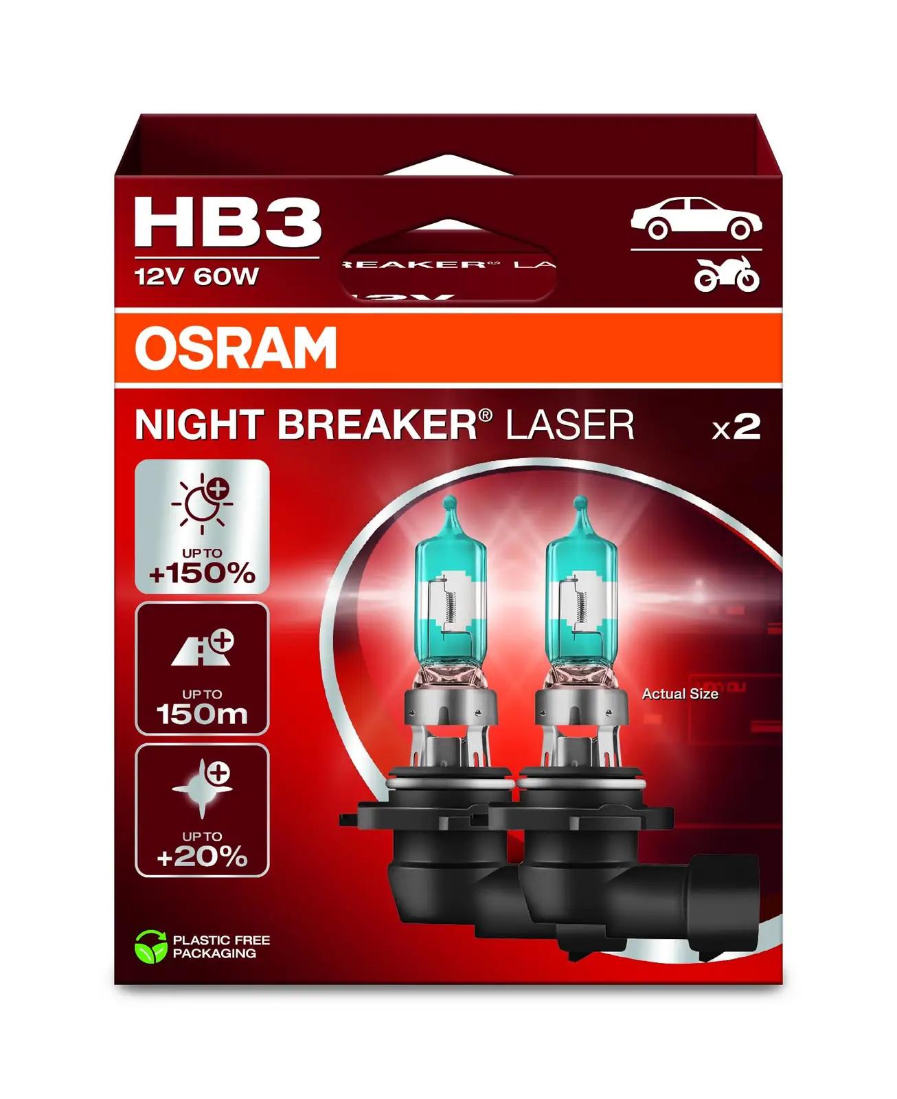 Osram tugevvalgus halogeenlamp HB3 – parem nähtavus teel – detailne vaade