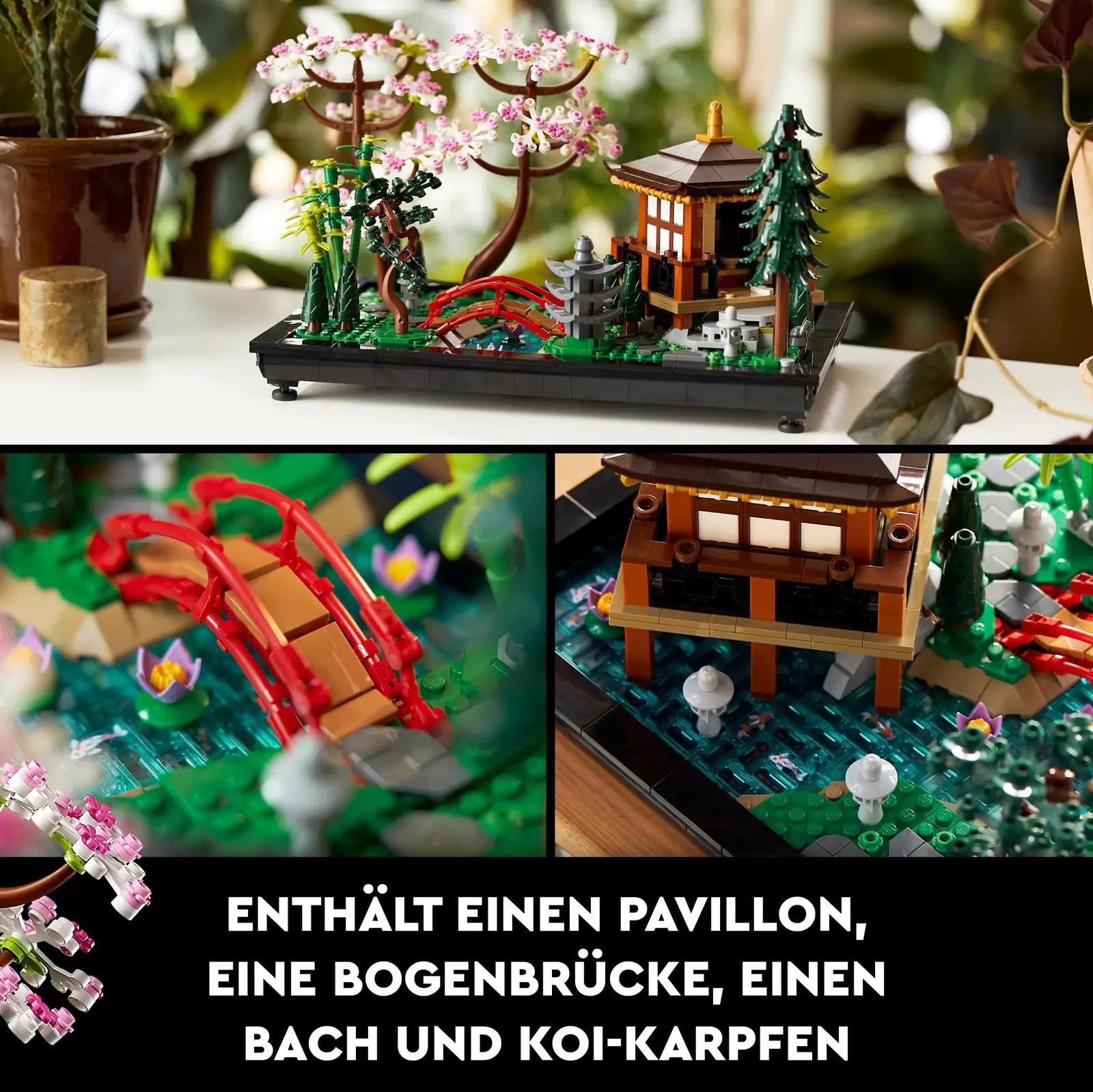 LEGO dekoratiivne Jaapani aed – ehita ja eksponeeri (10315) – pakend ja tarvikud
