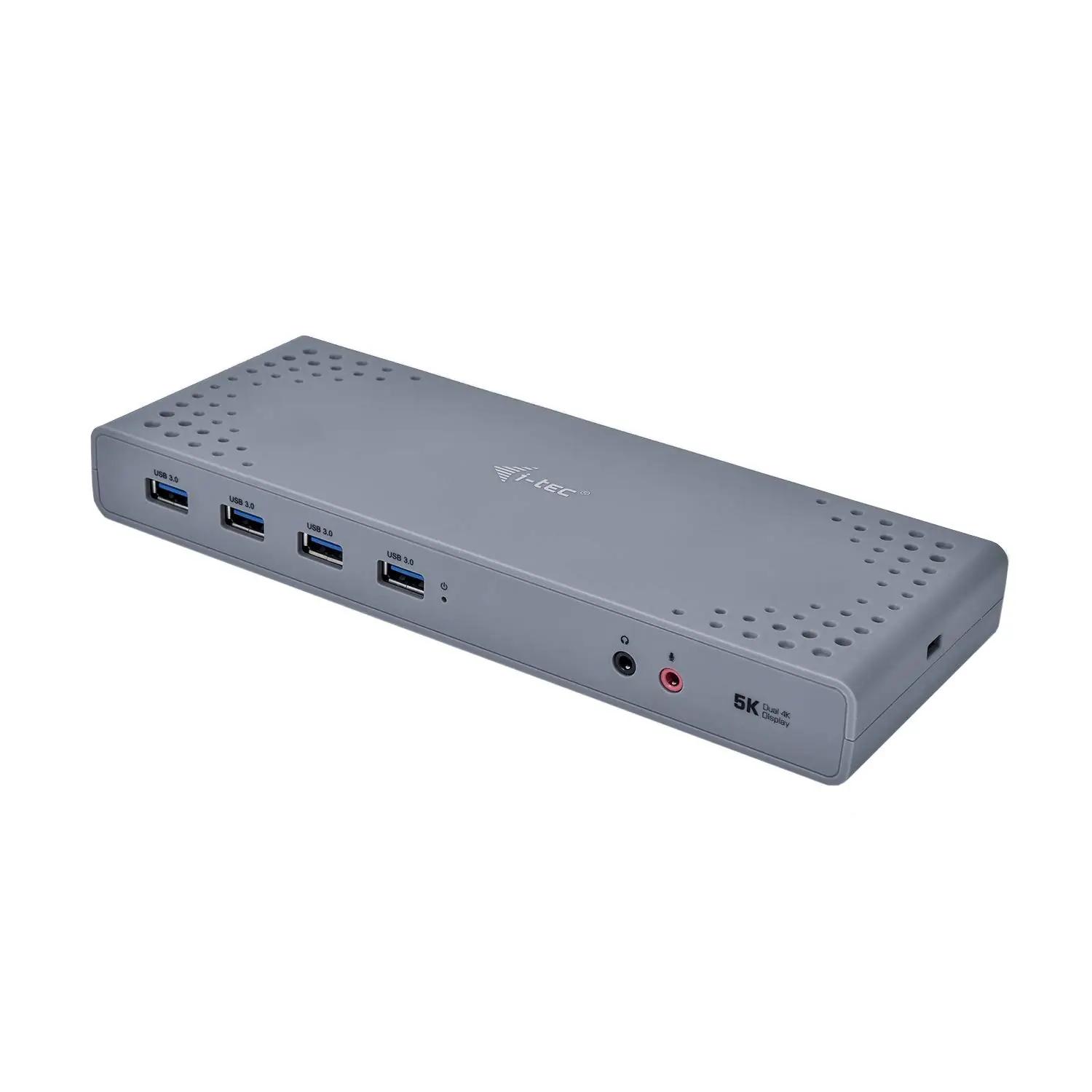 i-tec USB-C/A dokk 4K dual kuvamise võimalusega — mitmekülgne – pakend ja tarvikud