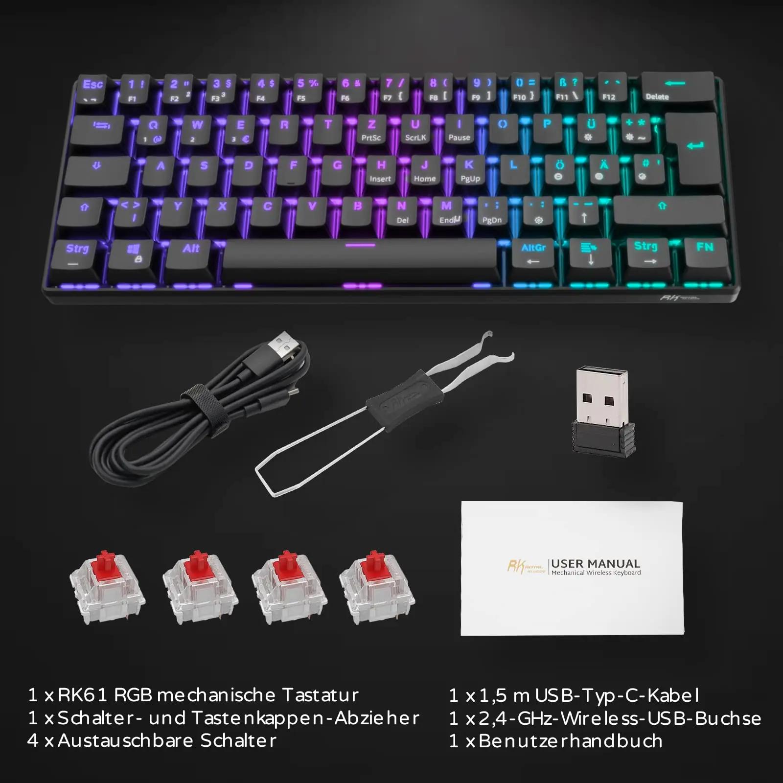 RK ROYAL KLUDGE kerge 60% mehaaniline klaviatuur RGB-valgustusega – pilt 9