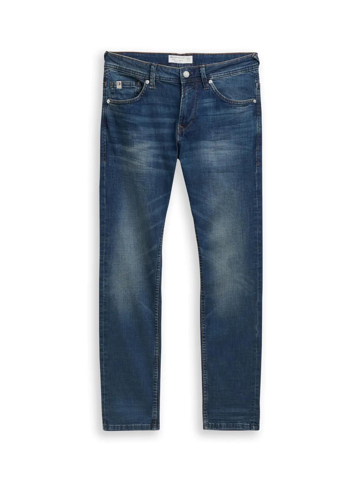 TOM TAILOR Denim mugavad slim teksad – tume stone wash – kasutusnäide