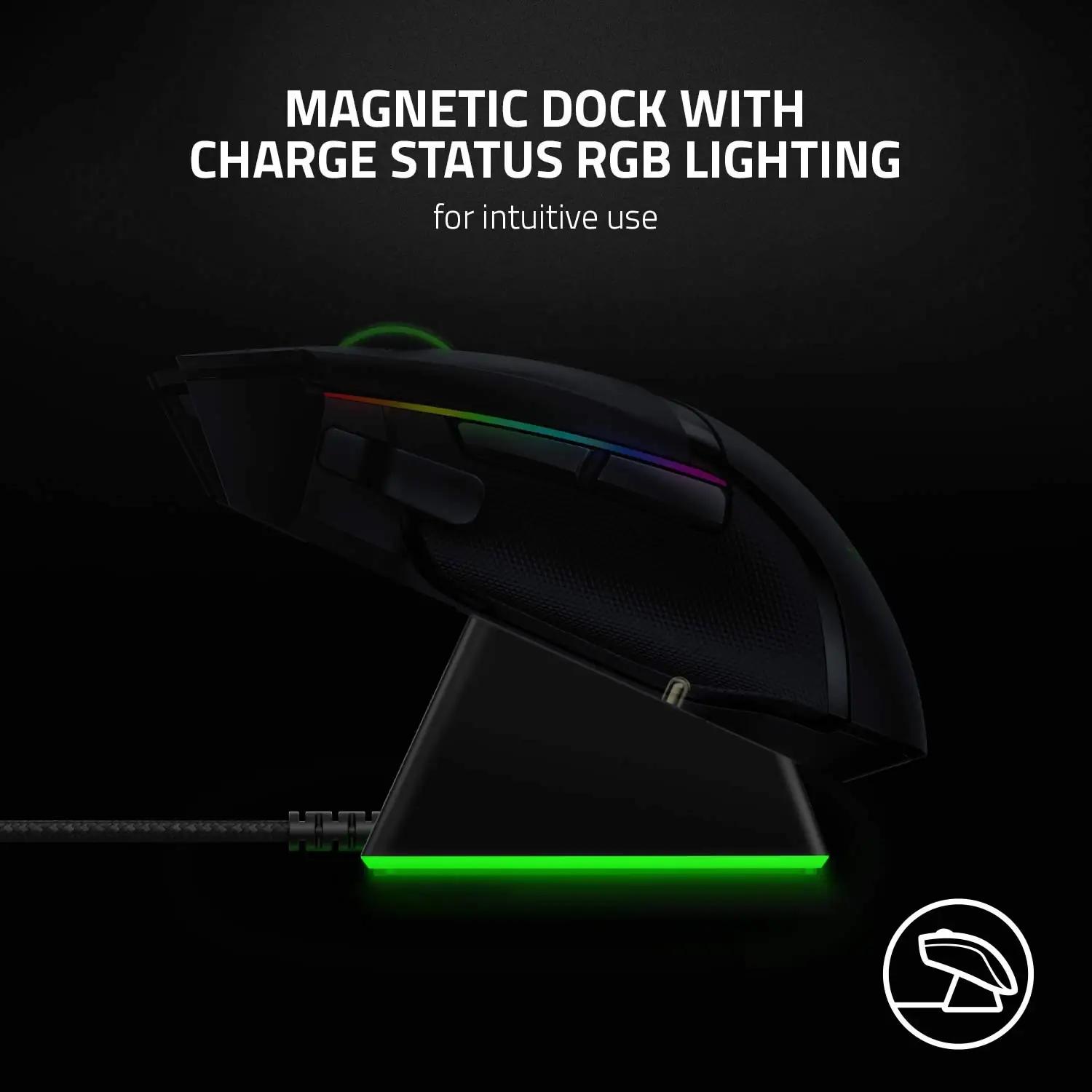 Razer stiilne magnetiline hiire laadija Chroma RGB efekt – detailne vaade