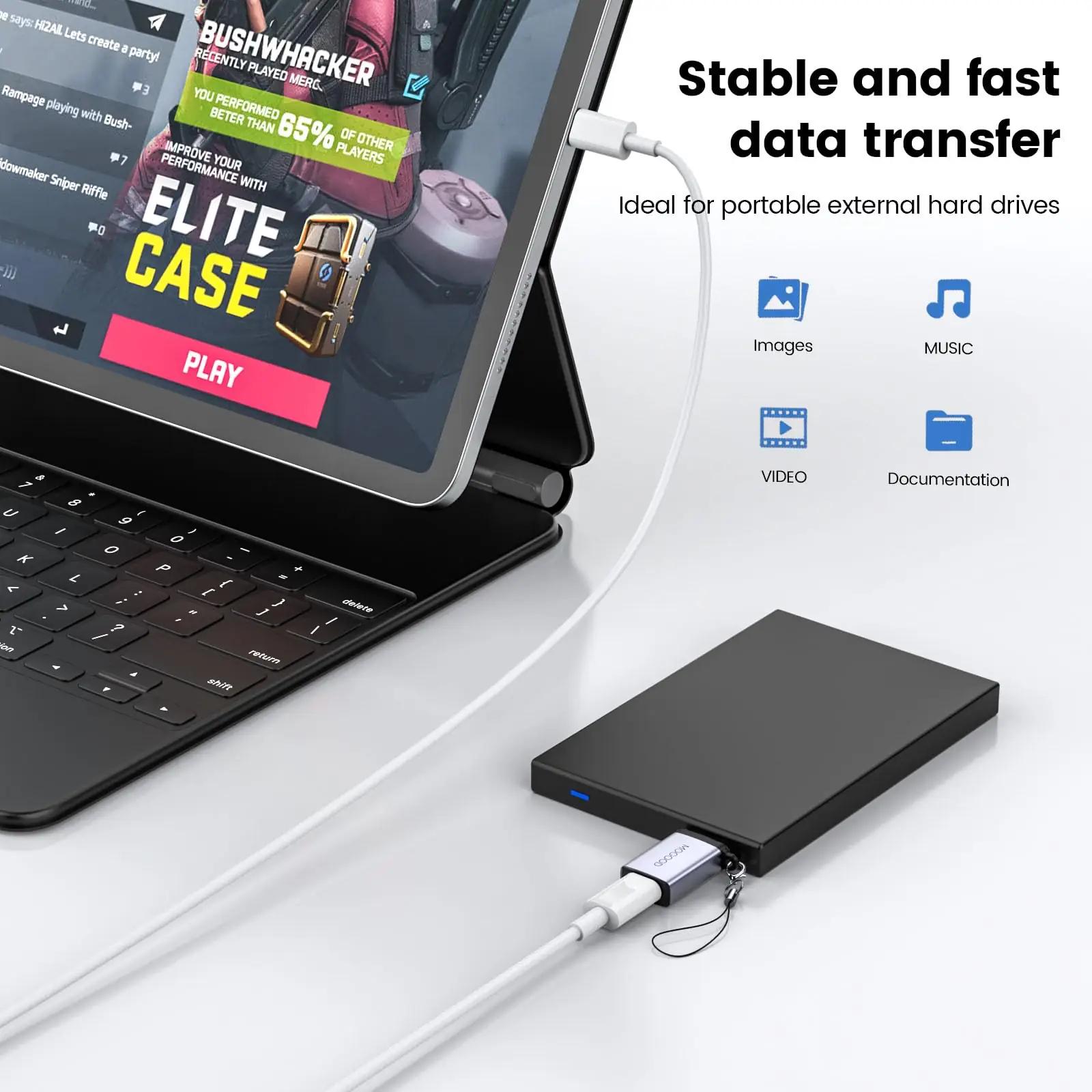 MOGOOD vastupidav alumiiniumadapter USB-C kasutuseks ja reisiks – lisavaade