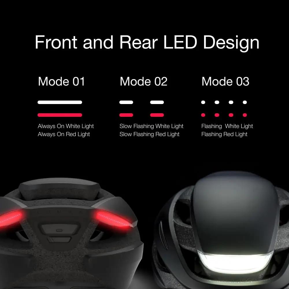 Lumos nutikas jalgrattahelm – LED-valgus ja Bluetooth ühendus – detailne vaade