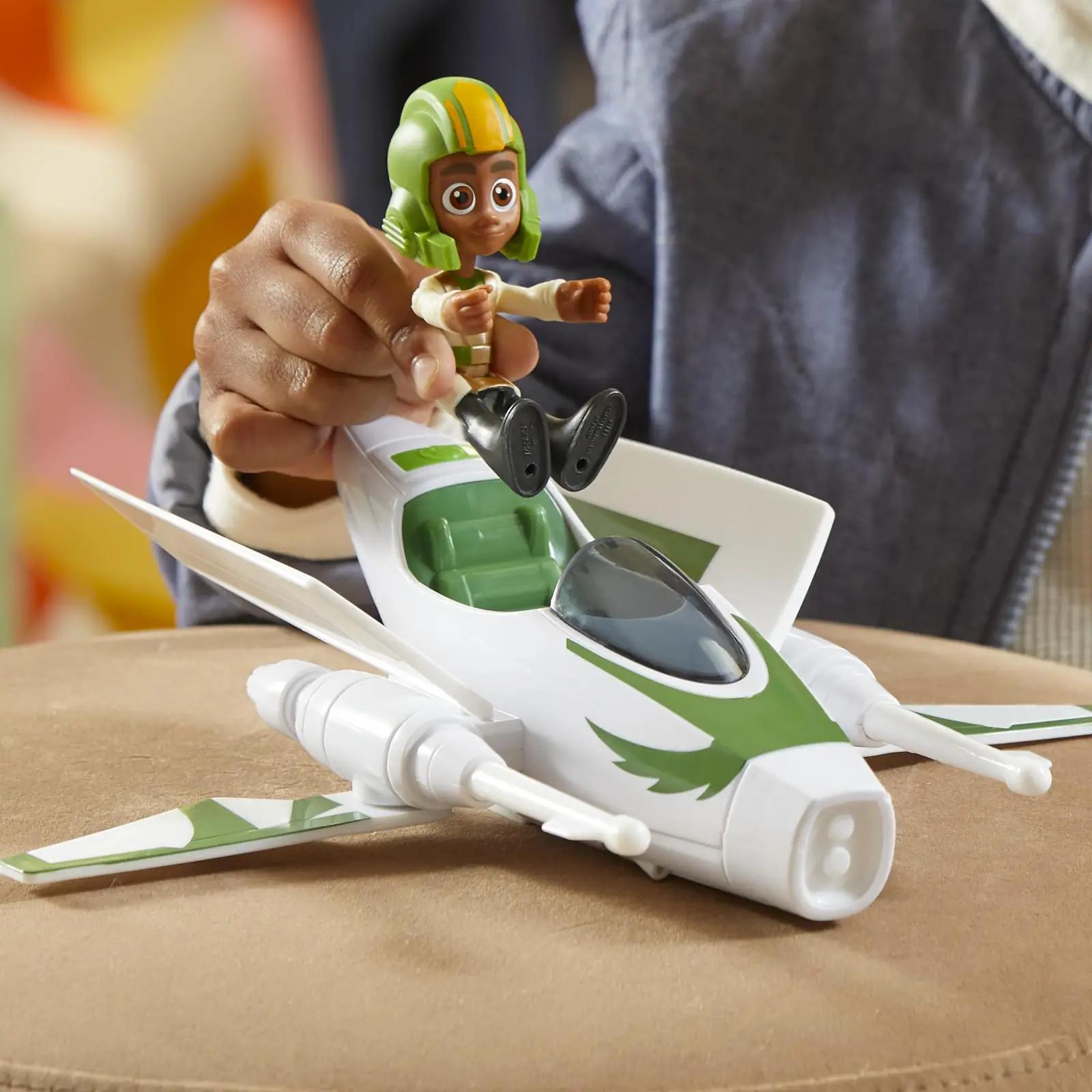 Star Wars stiilne plastikust Jedi-piloodi figuur – mänguasi F8014 – pakend ja tarvikud