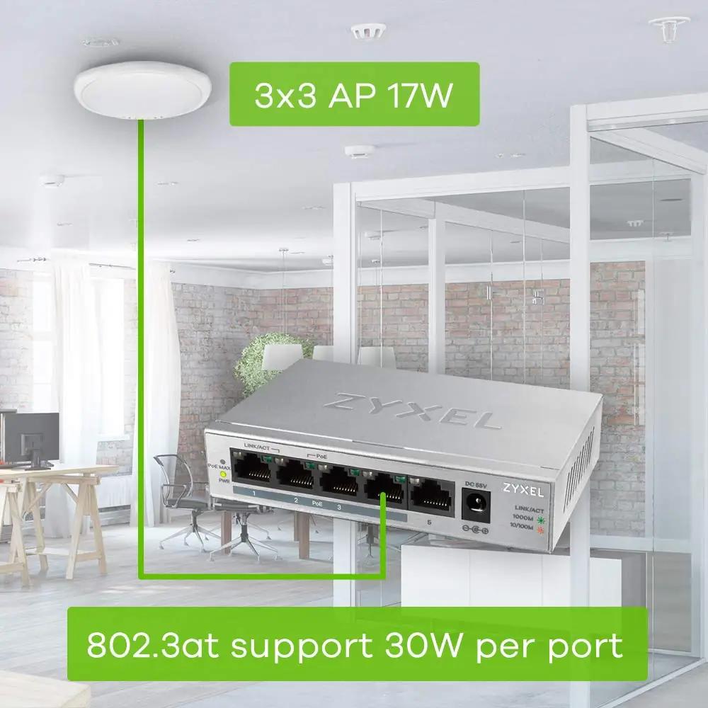 ZYXEL vastupidav metallist PoE+ lüliti – 5 porti, 60 W – pilt 6