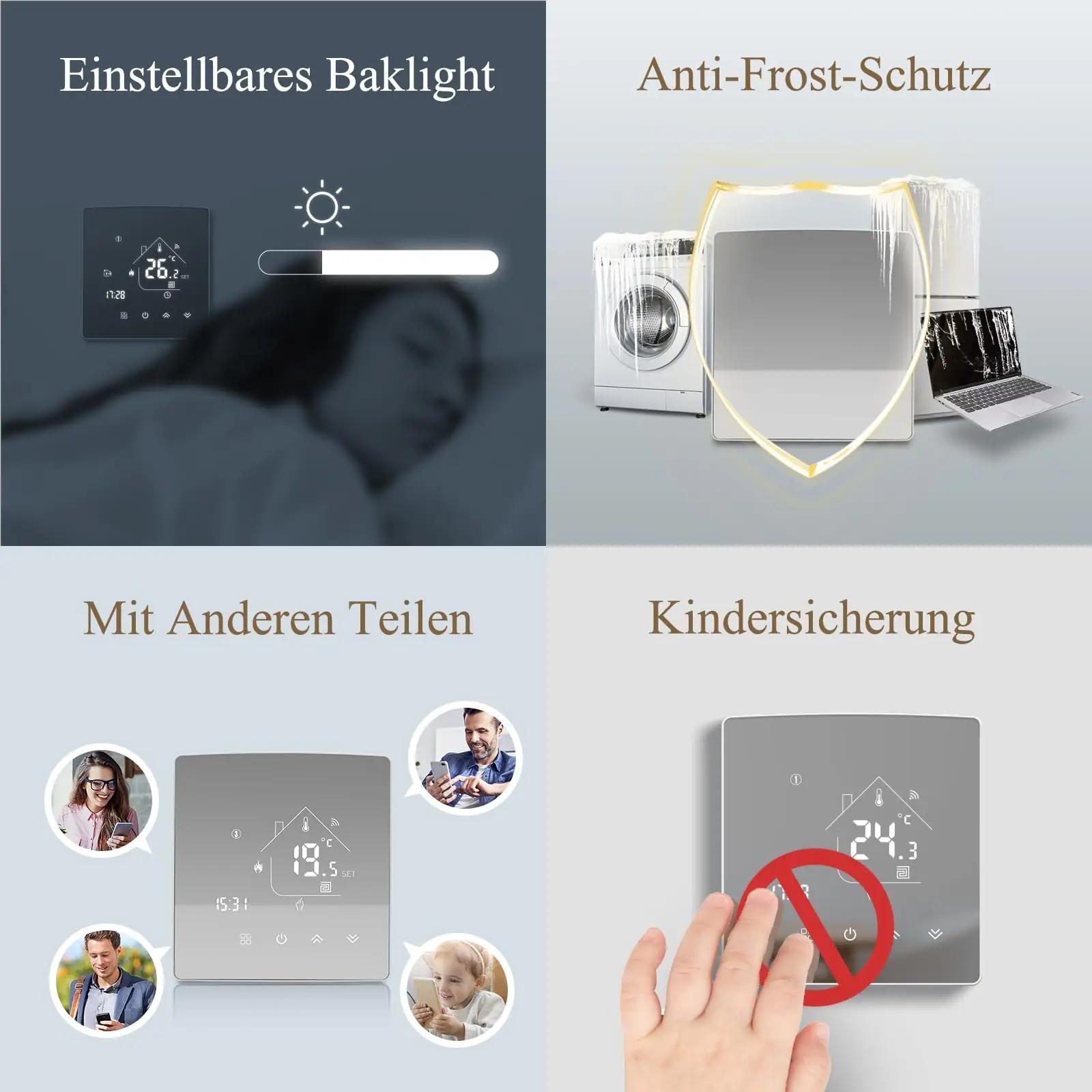 BEOK CONTROLS nutikas seinatermostaat WiFi – säästlik küte – pakend ja tarvikud