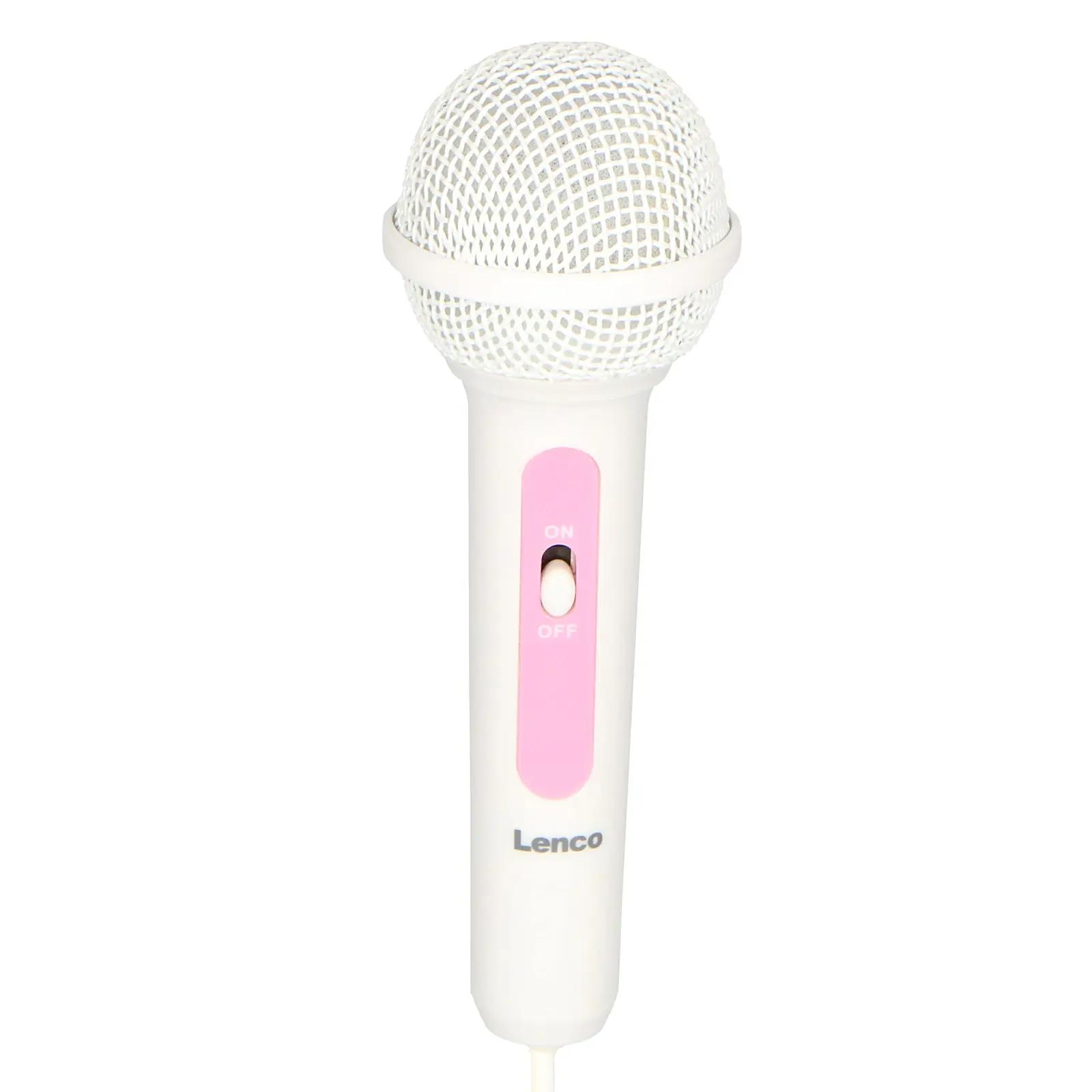 Lenco roosa lastele sobiv CD-boombox mikrofoniga – pilt 6