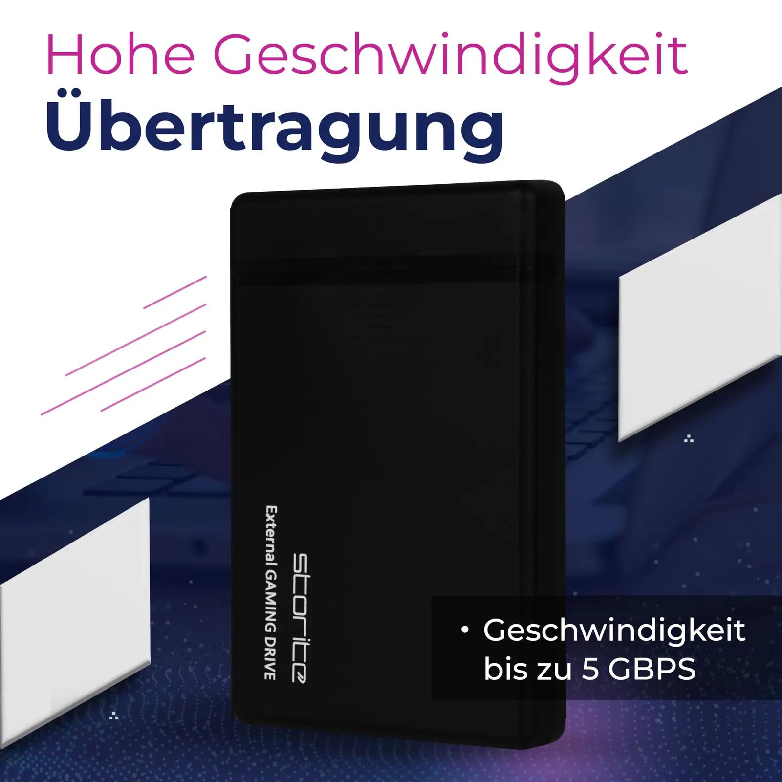 Storite kaasaskantav 1 TB mängukõvaketas — kiire USB 3.0 – kasutusnäide