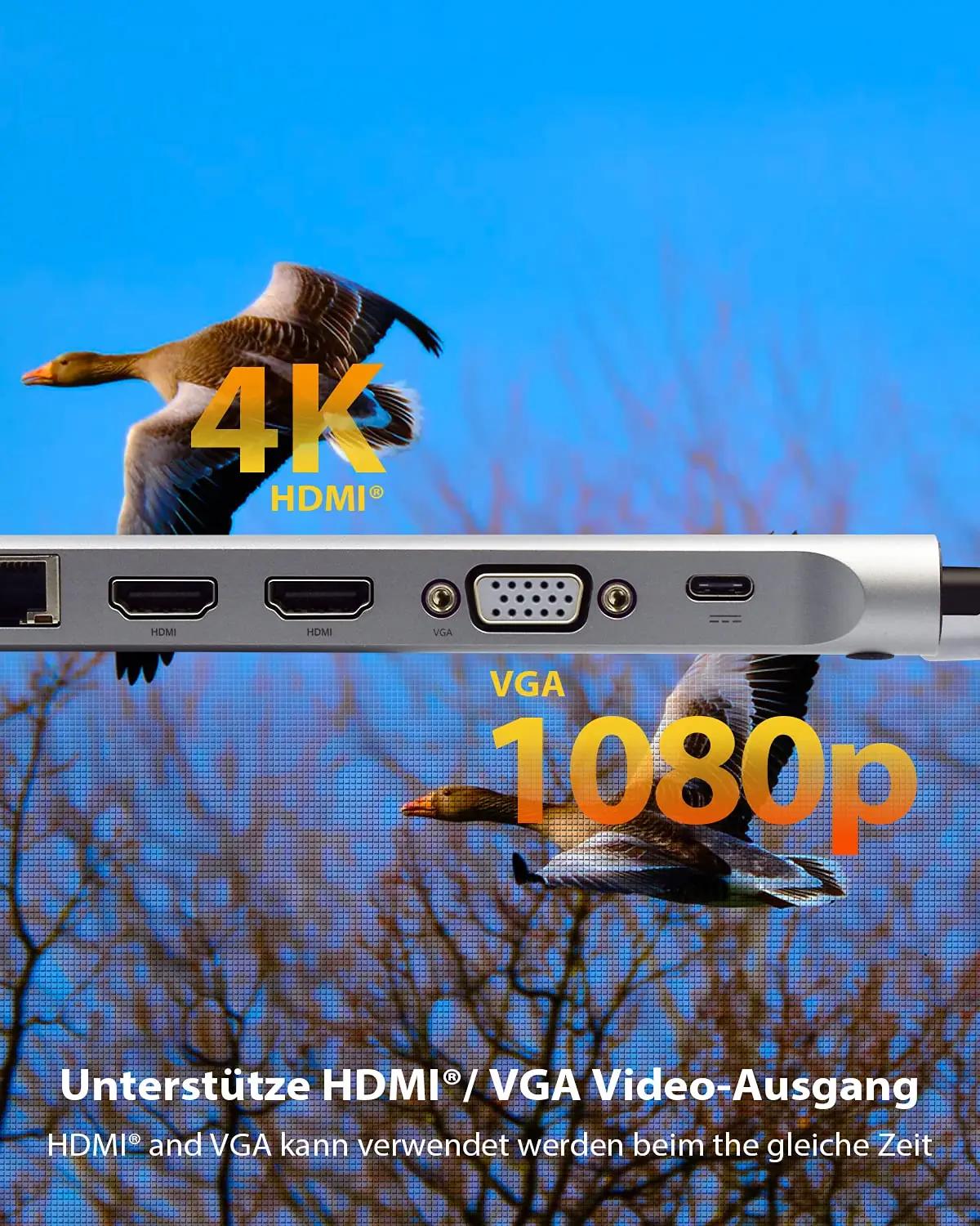 ICY BOX USB-C dokk 11-in-1 — mitmekülgne ühendus ja 100W – pakend ja tarvikud
