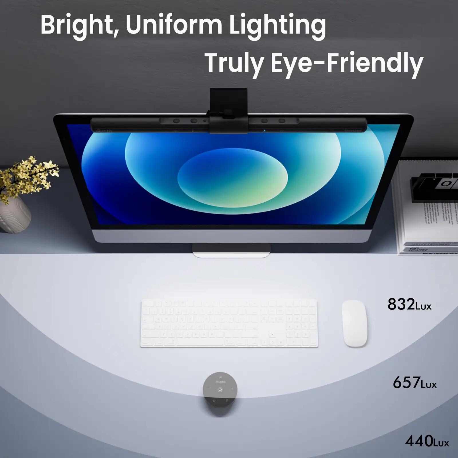 Quntis LED-monitorilamp 40 cm — silmasõbralik töövalgustus – lisavaade