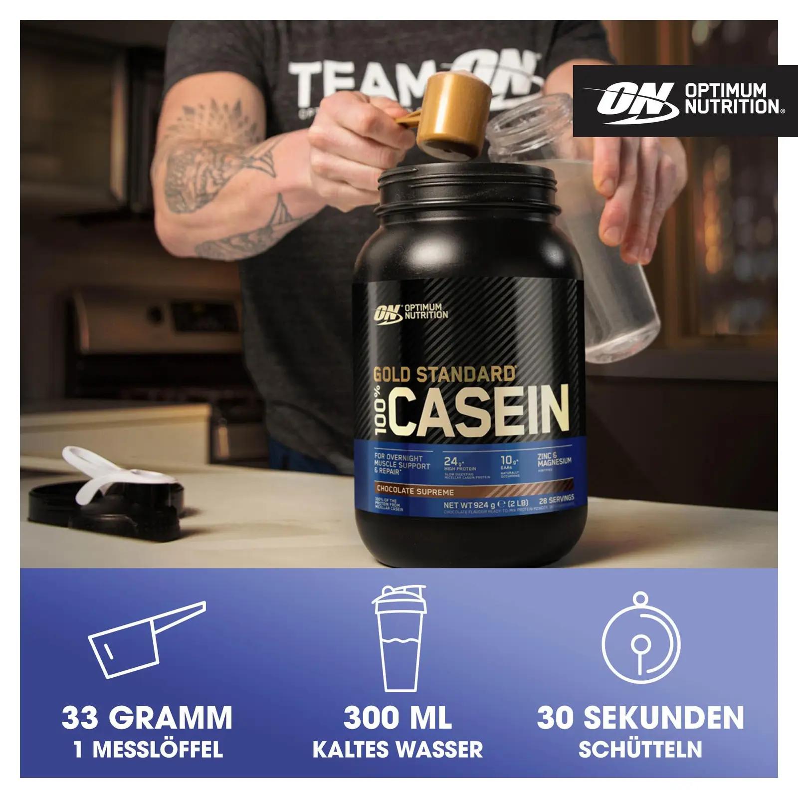 Optimum Nutrition kreemjas vanilje kaseiin — öine lihastoetus – kasutusnäide