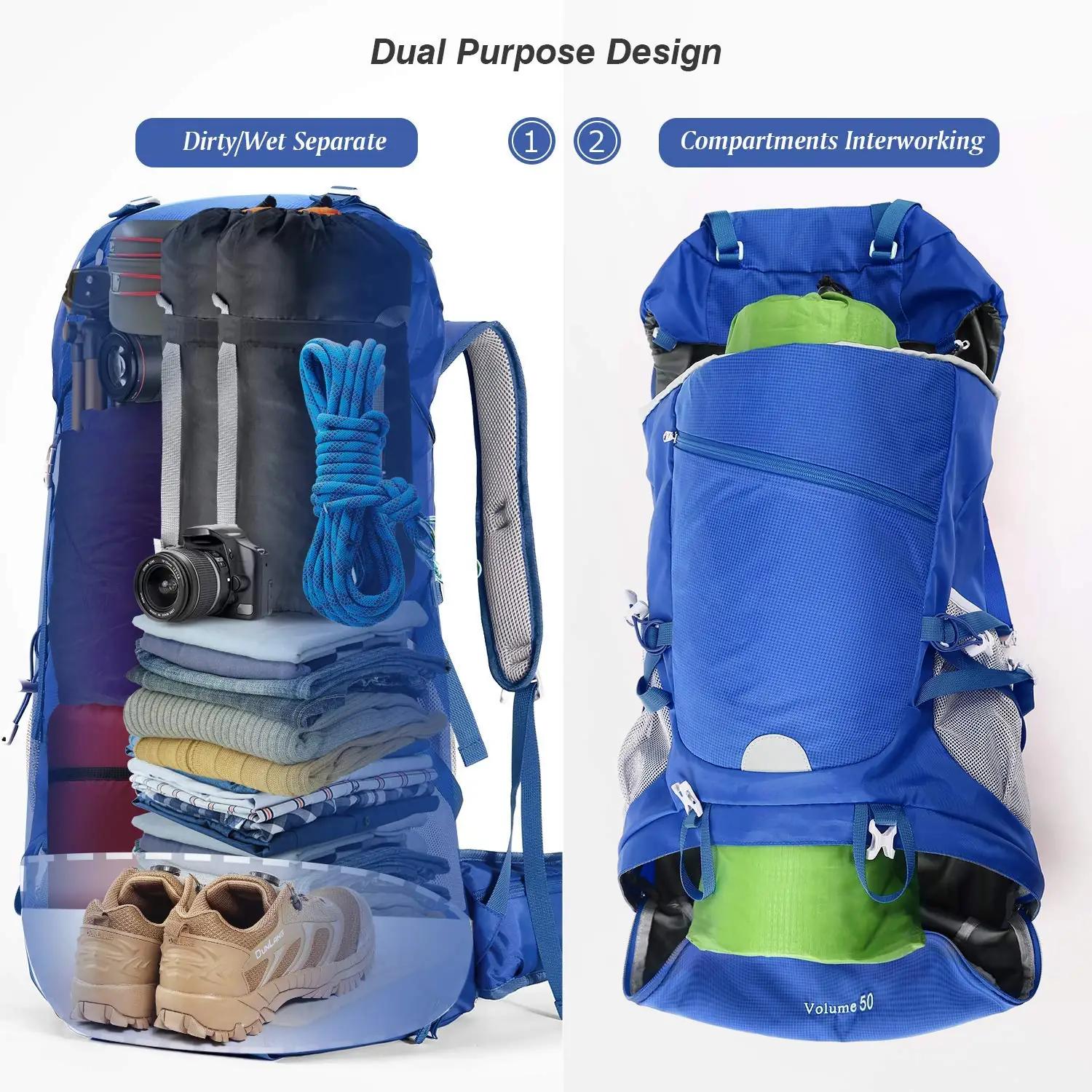 HOMIEE veekindel matkakott 50L — vastupidav nylon ja vihmakate – pilt 8