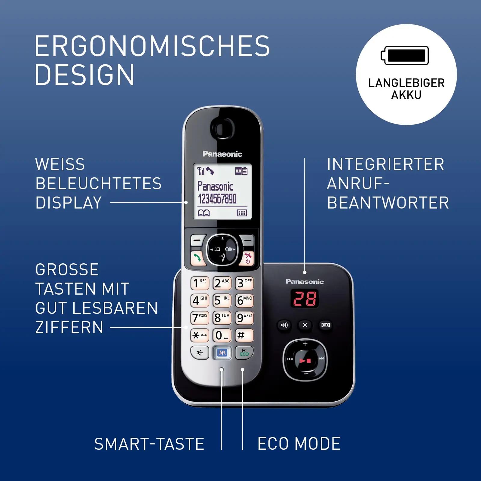 Panasonic elegantne DECT mobiiltelefon metallist korpusega ja – detailne vaade