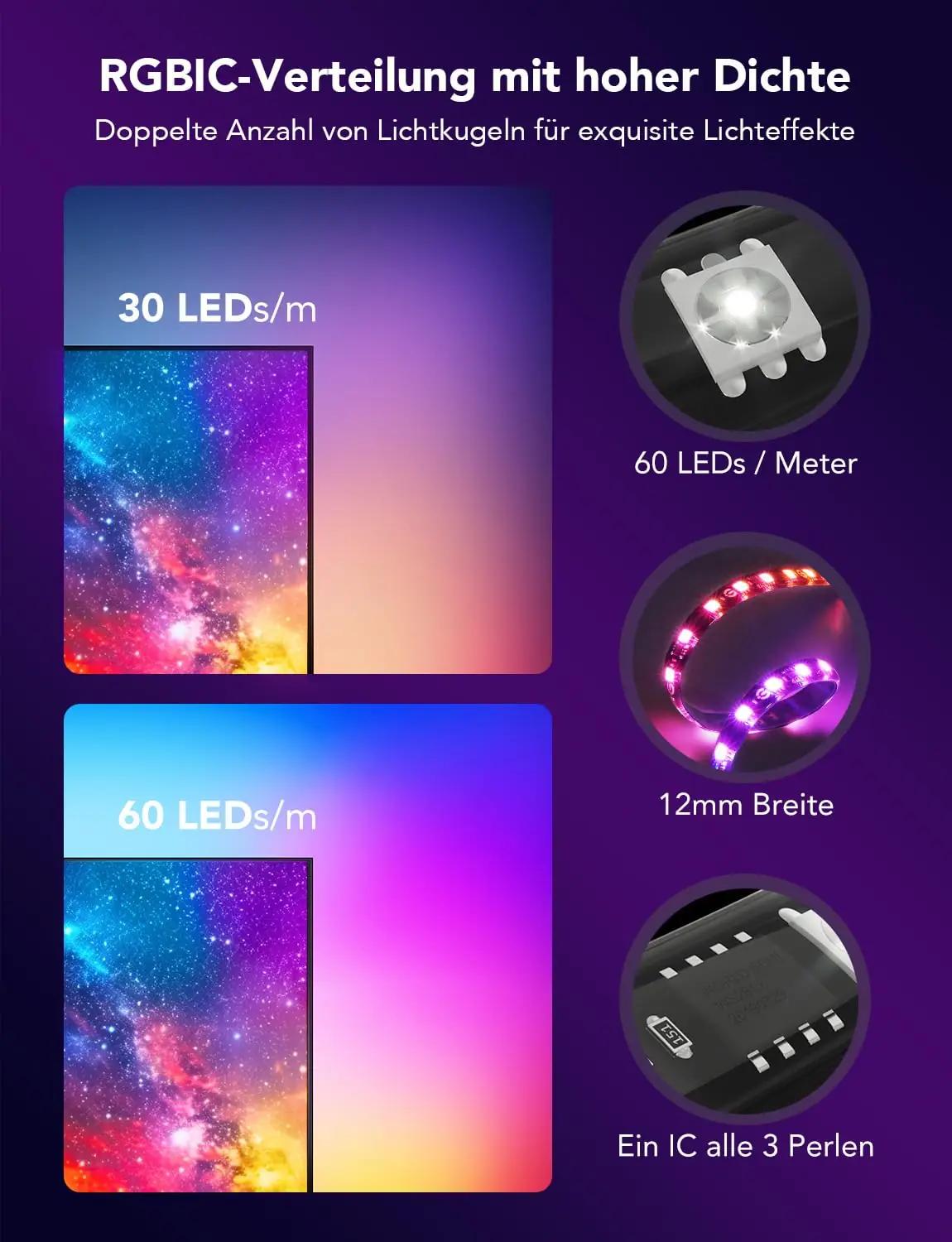 Govee LED-taustavalgustus 55–65″ telekale — RGBIC efekt – kasutusnäide