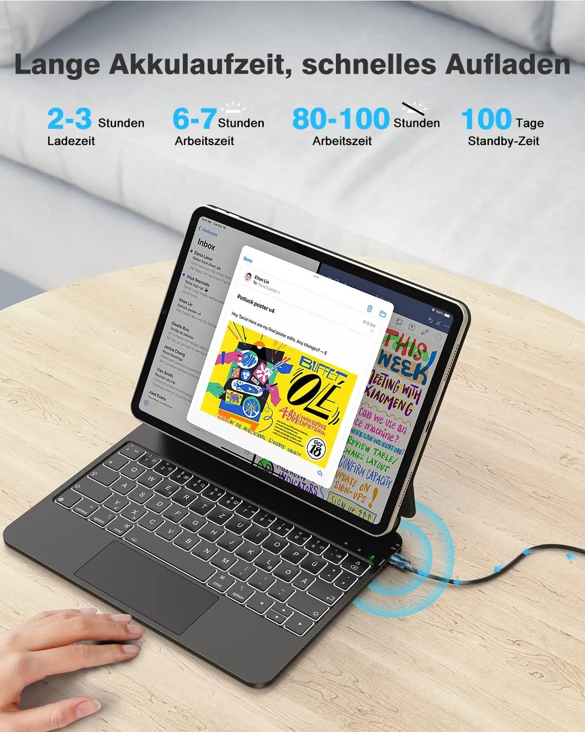 TECURS must PU-klappkate iPad Air/Pro jaoks – pilt 6