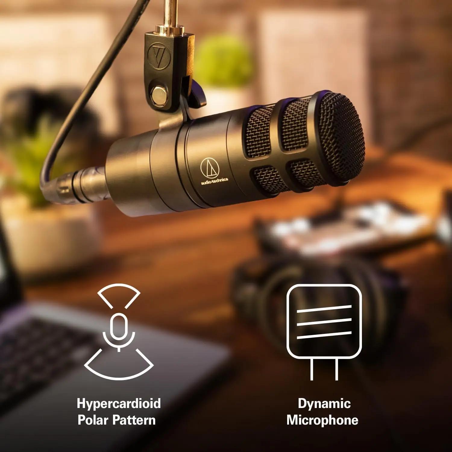 Audio-Technica must podcast-mikrofon AT2040 – vastupidav voog – pakend ja tarvikud