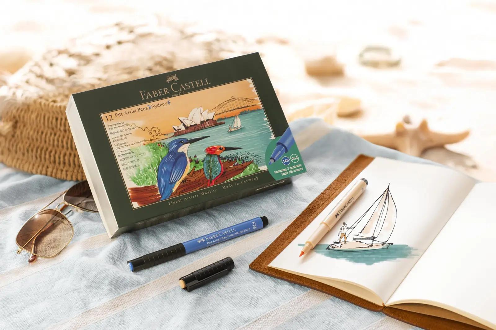 Faber-Castell kunstniku komplekt — 12 Pitt Artist Pen pliiatsit – kasutusnäide