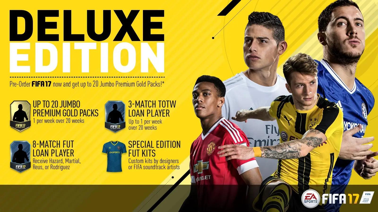 Electronic Arts jalgpallisimulaator – FIFA 17 Deluxe väljaanne – detailne vaade