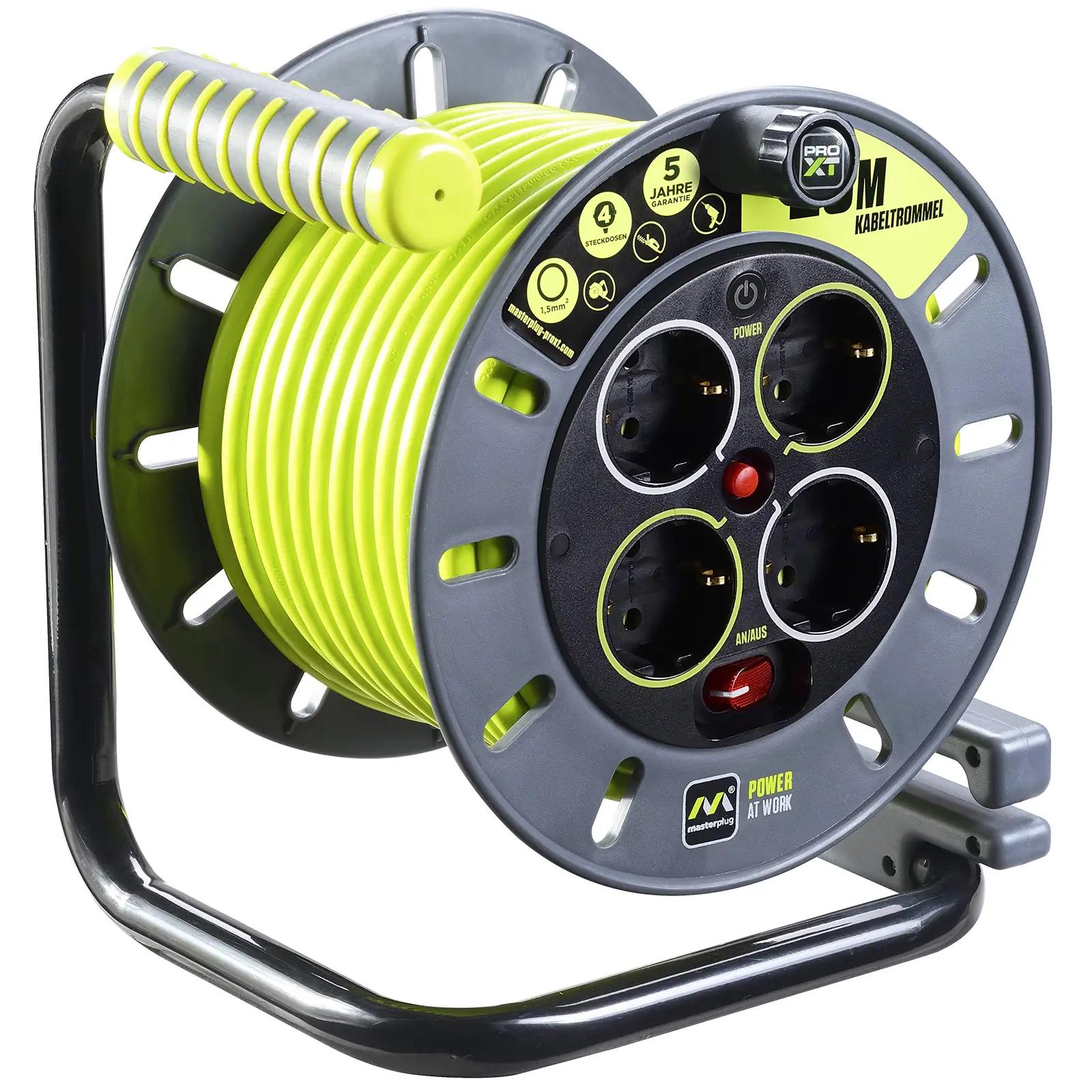 Masterplug vastupidav PVC kabelirull 25 m – turvaline kasutus – pakend ja tarvikud