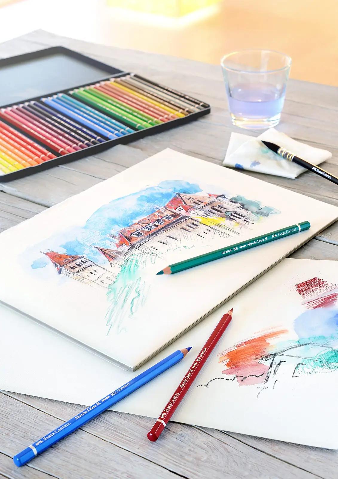Faber-Castell akvarellpliiatsid 36-pakk – värvipliiatsid – kasutusnäide