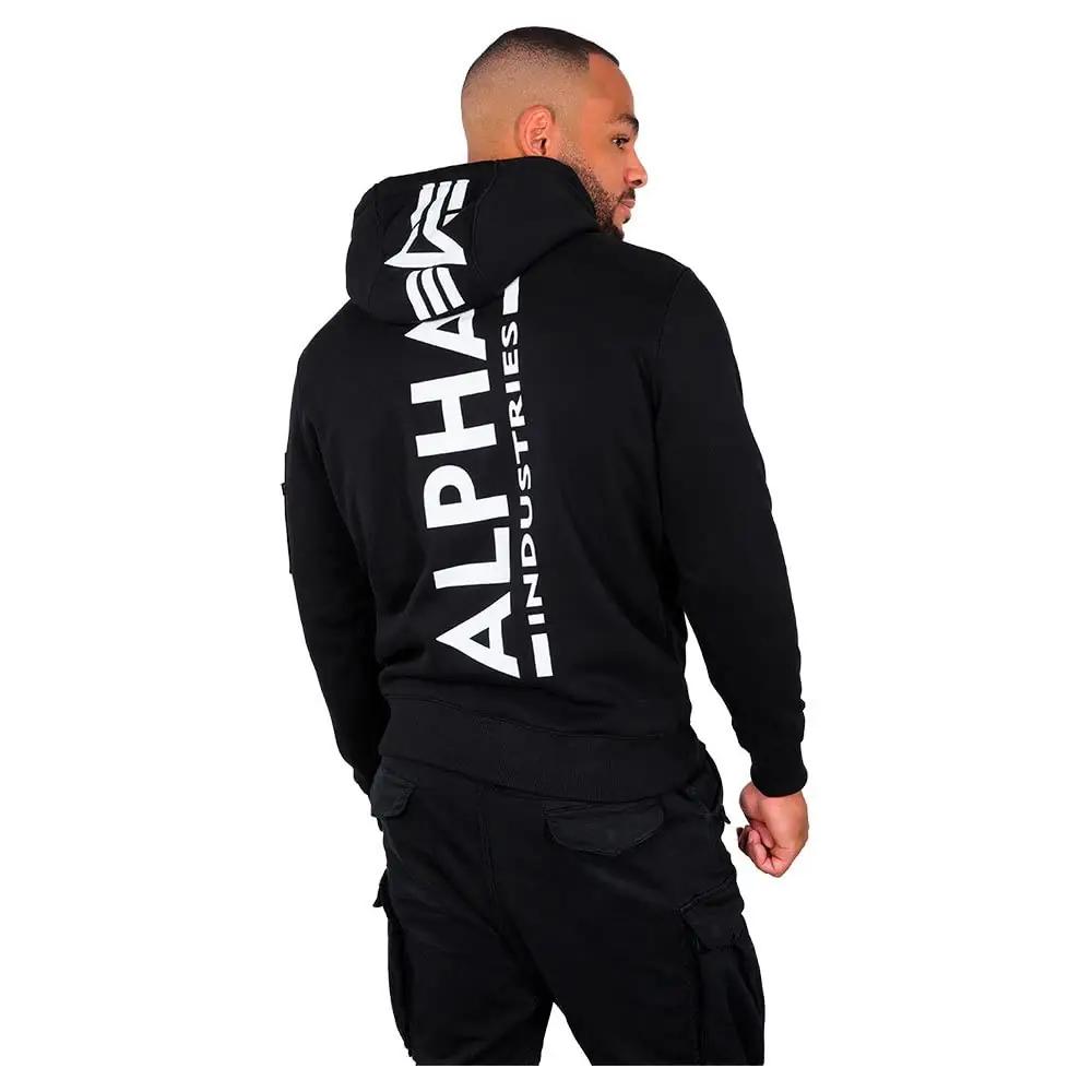 ALPHA INDUSTRIES mugav puuvillane kapuutsiga pusa – must L – pakend ja tarvikud