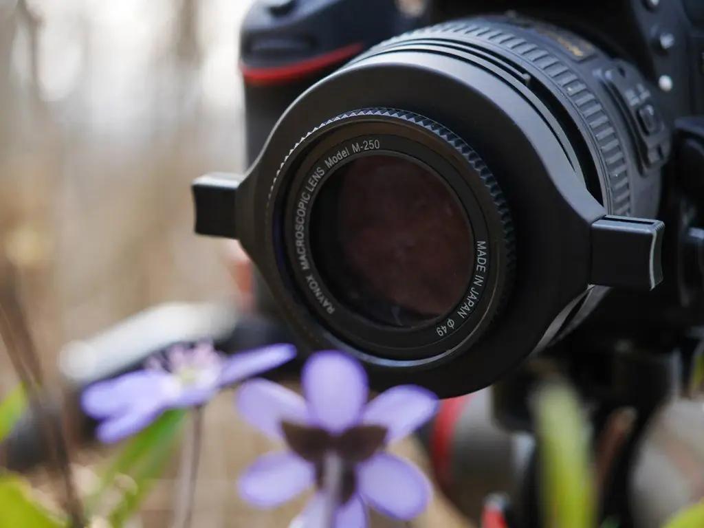 Raynox makroobjektiiv DCR-250 – klaasist selged detailid – pakend ja tarvikud