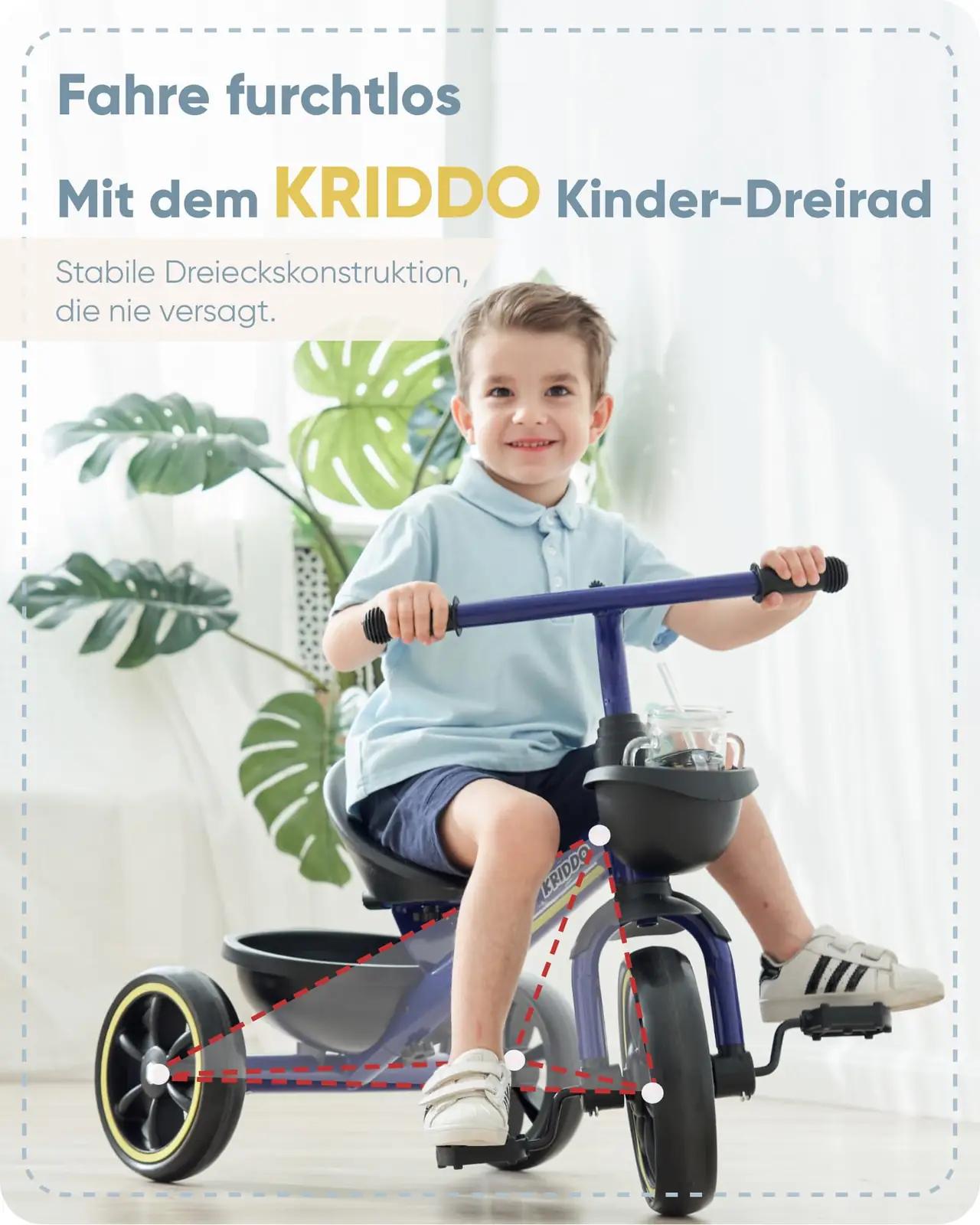 KRIDDO TC003-Blue kolmerattalised – detailne lähivaade