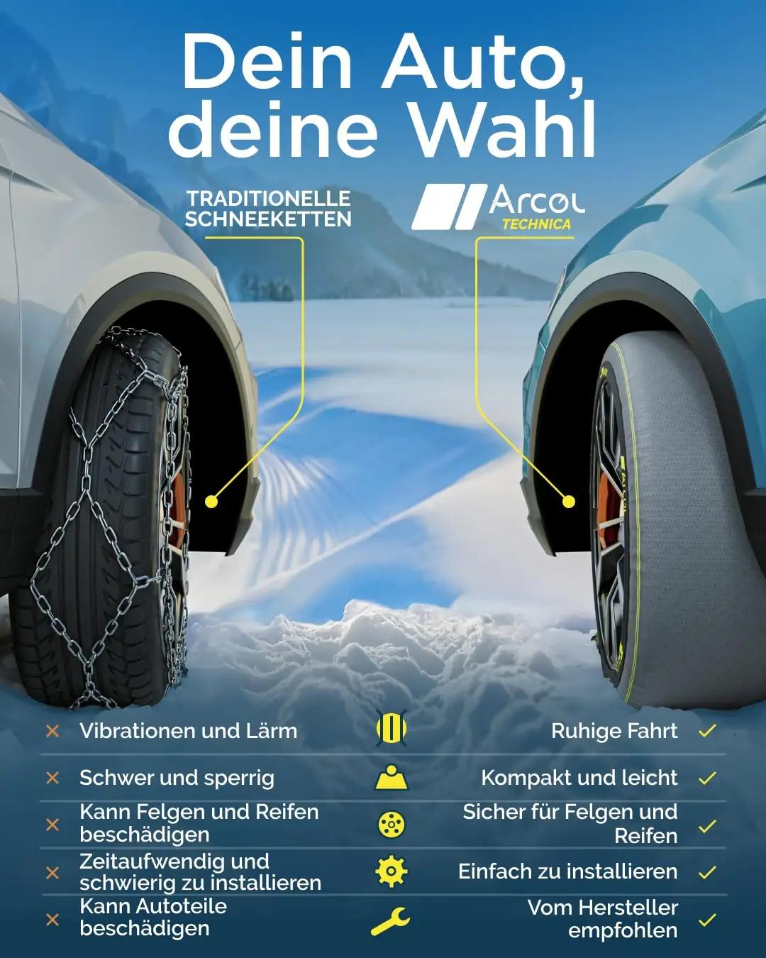 ARCOL Technica vastupidavad lumisokid autole – lihtne paigaldus – pilt 8