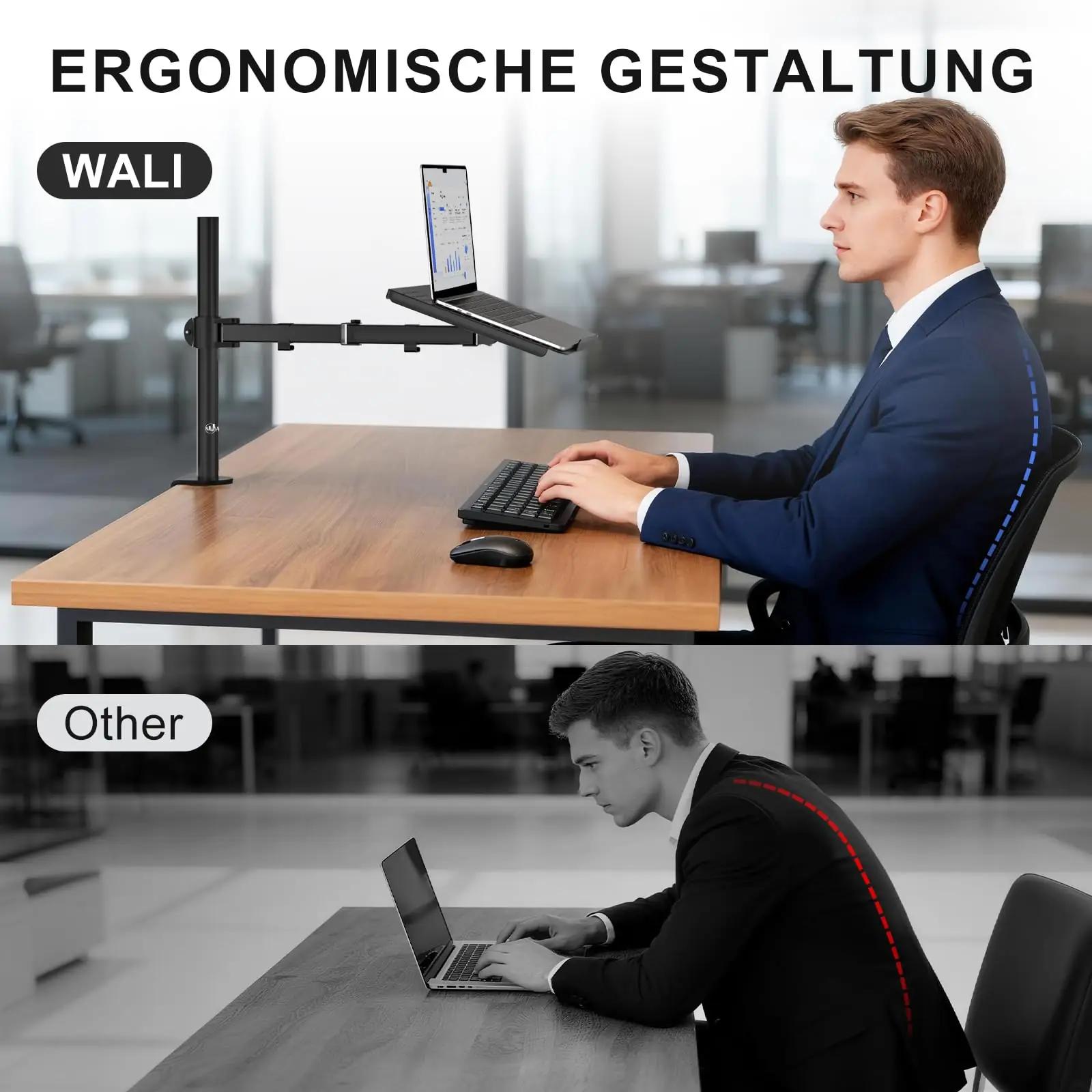 WALI ergonoomiline sülearvutihoidik töölauale — reguleeritav ja – kasutusnäide