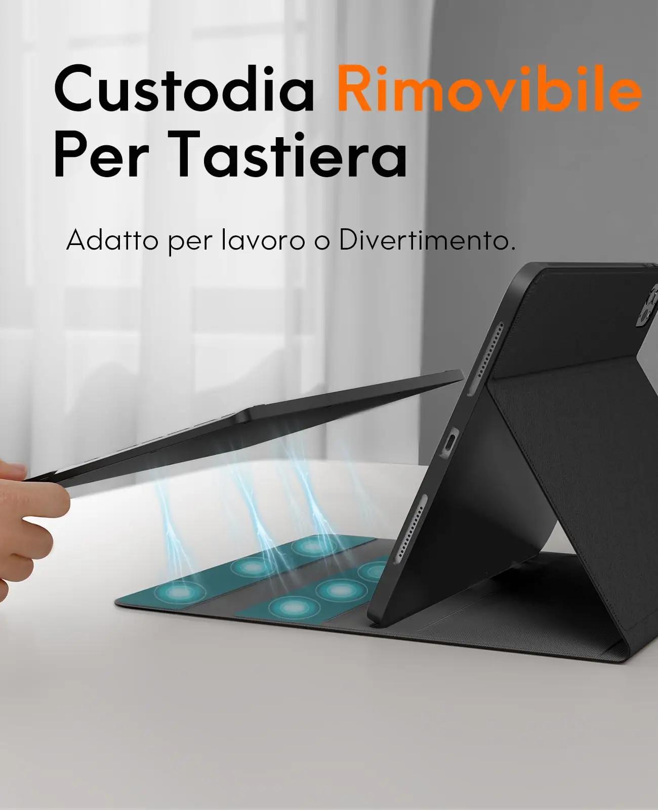 CHESONA iPad Pro 13 kaetud magnetiline klaviatuur — must – lisavaade