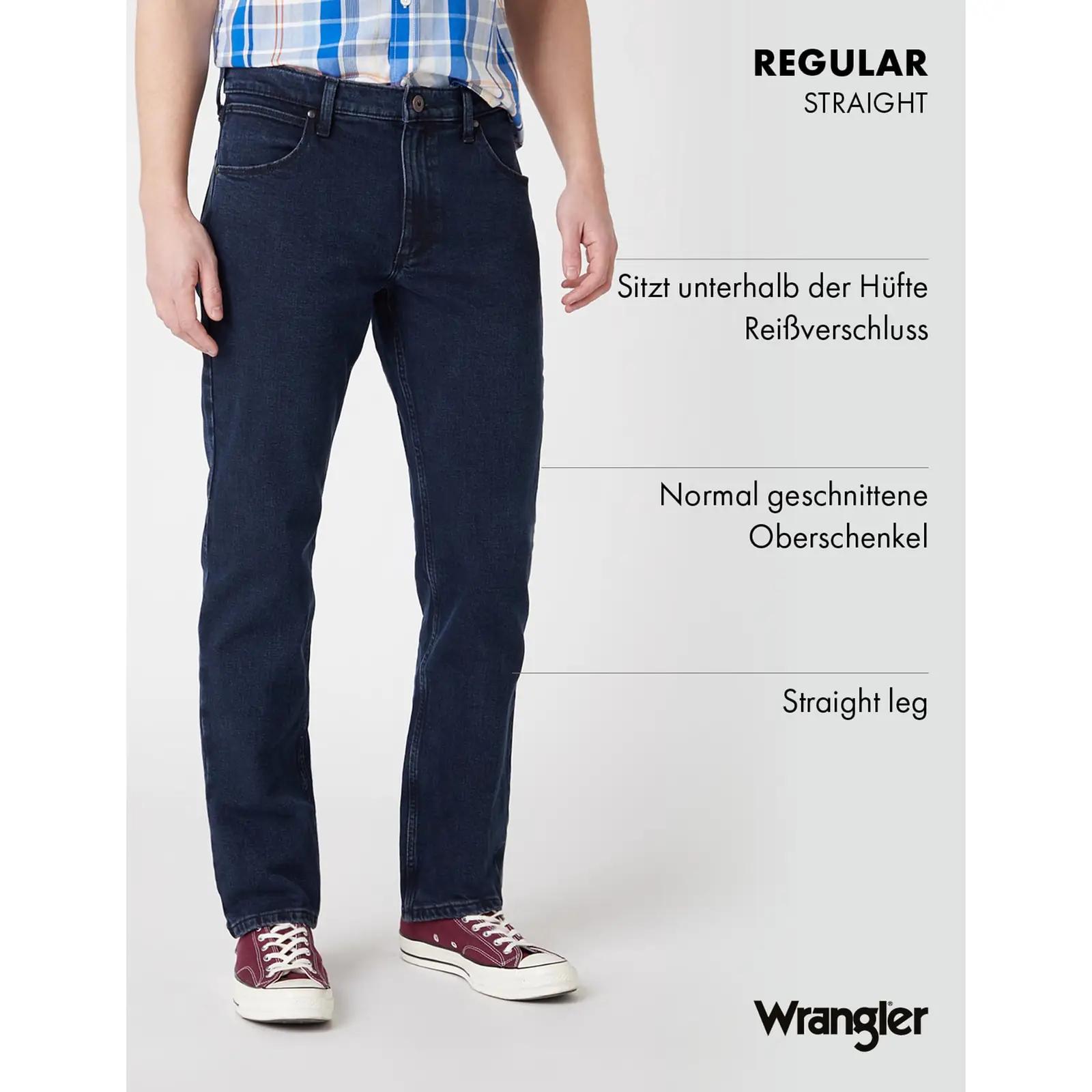 Wrangler nailonvaba meeste teksapüksid — mugav Regular Fit – pakend ja tarvikud