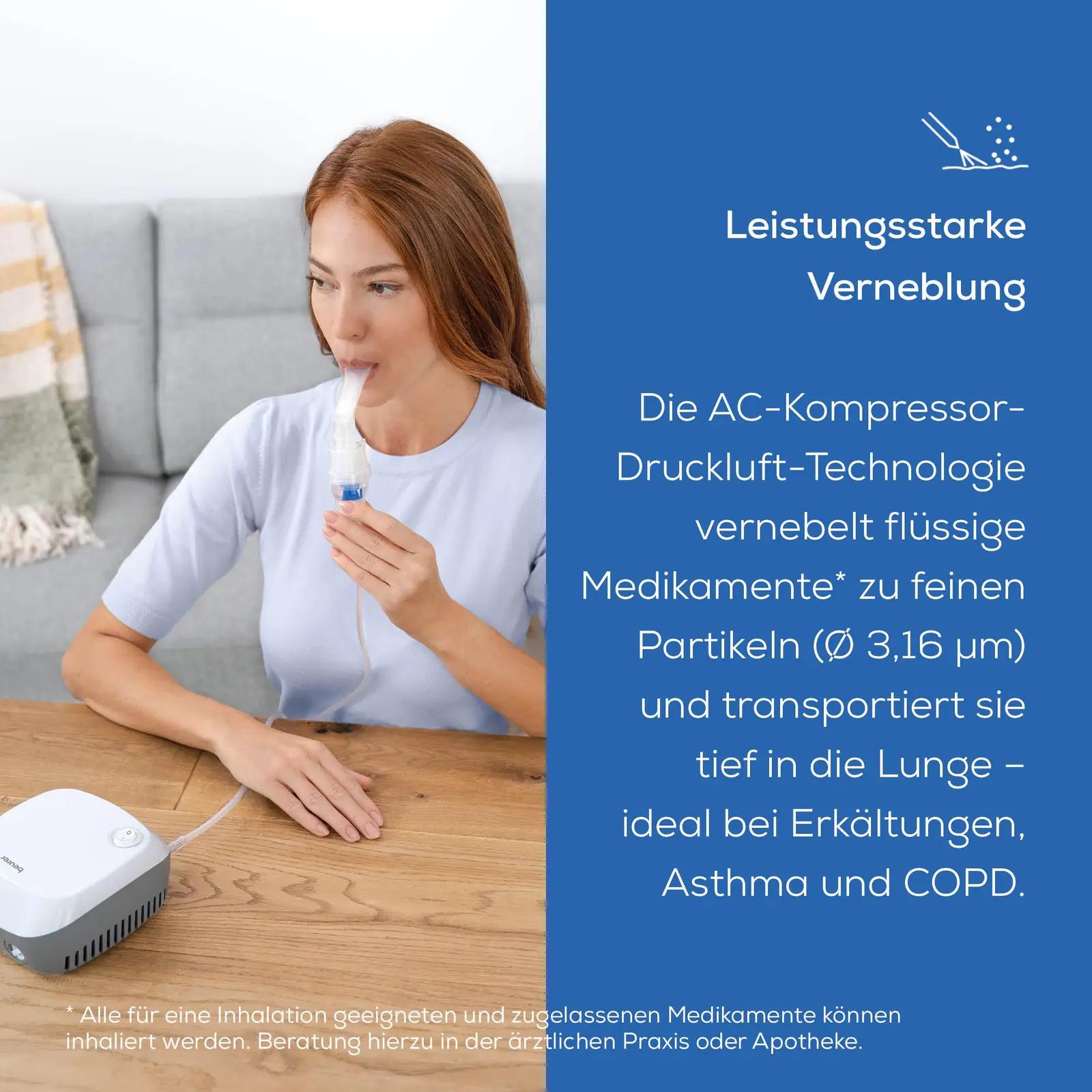 Beurer inhalatsiooniseade IH 18 – kompaktne valge terviseabi – pakend ja tarvikud