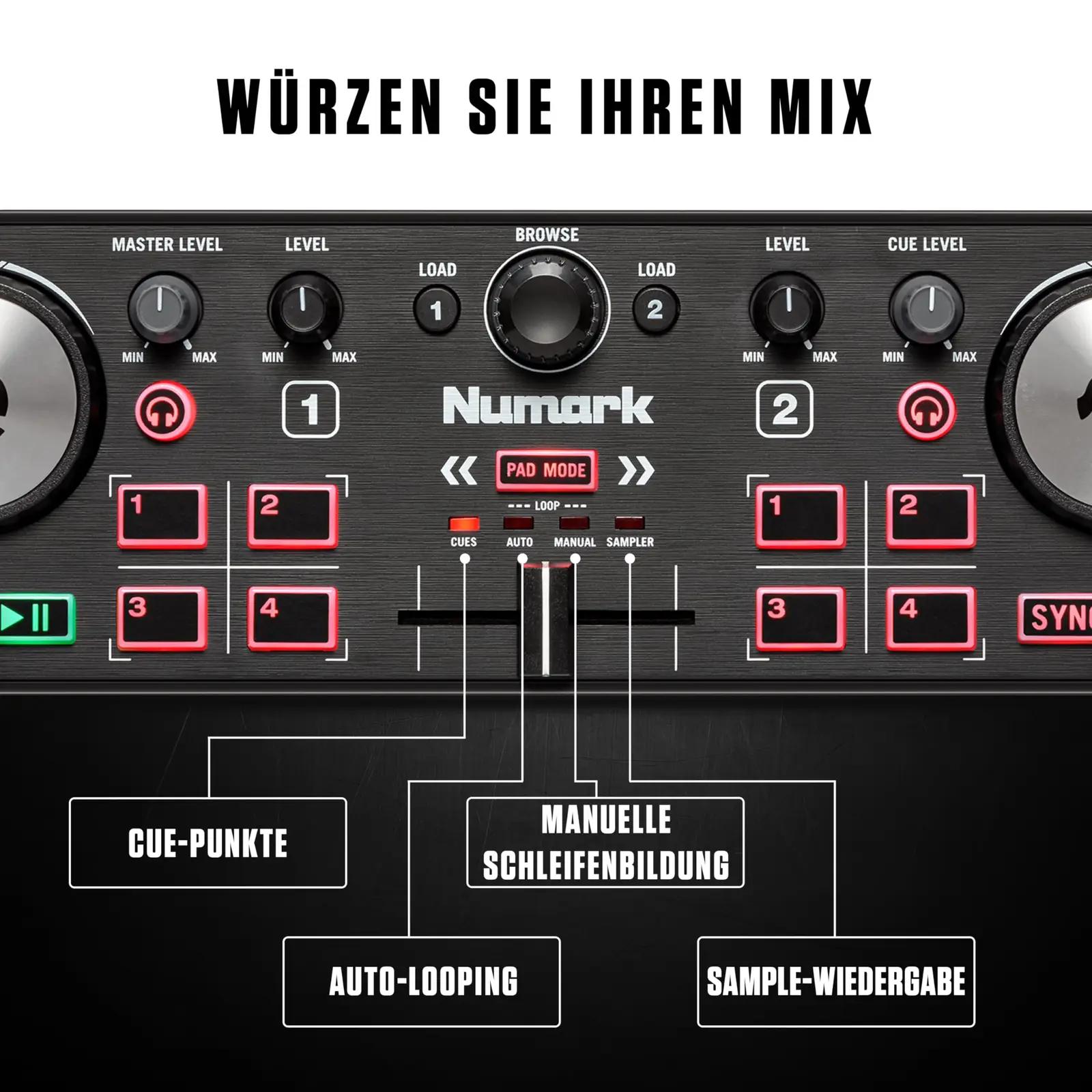 Numark kompaktne DJ-pult — kerge kaasaskantav kaheteljeline seade – pilt 6